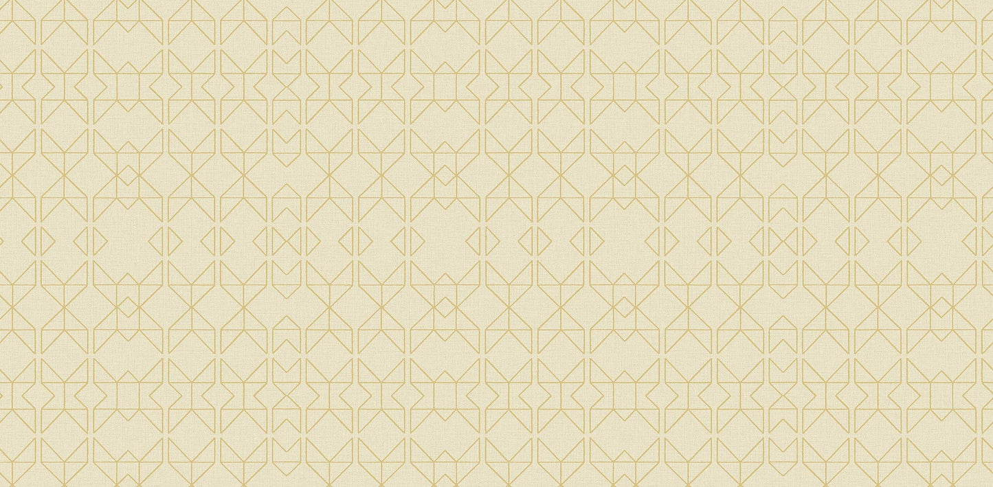Textured Wallpaper Trellis|Geometric in Yellow|Gold