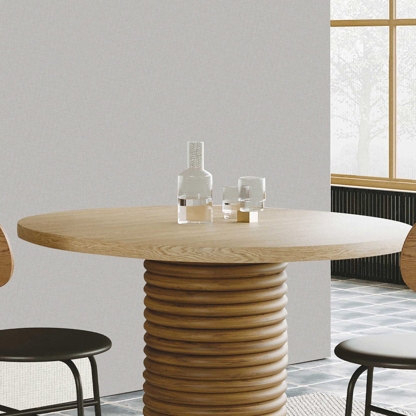 Textured Wallpaper Fabric in Grey