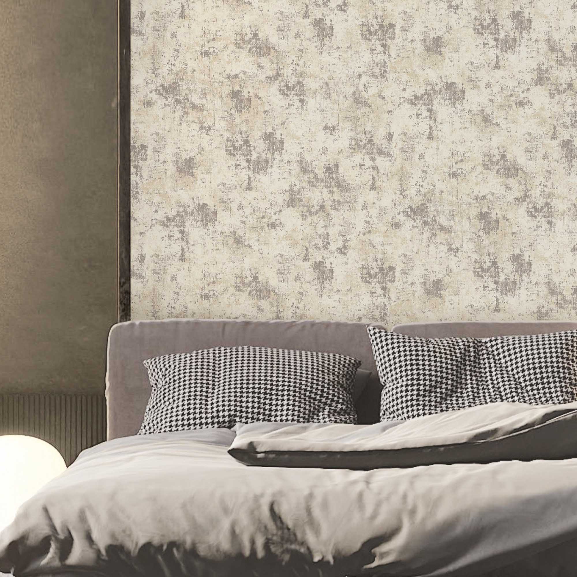 Textured Wallpaper Abstract|Plastered|Distressed in Grey