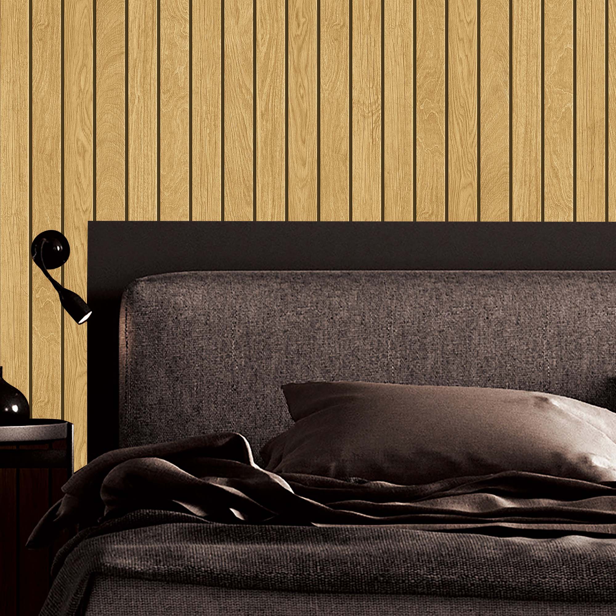 Textured Wallpaper Wood in Yellow