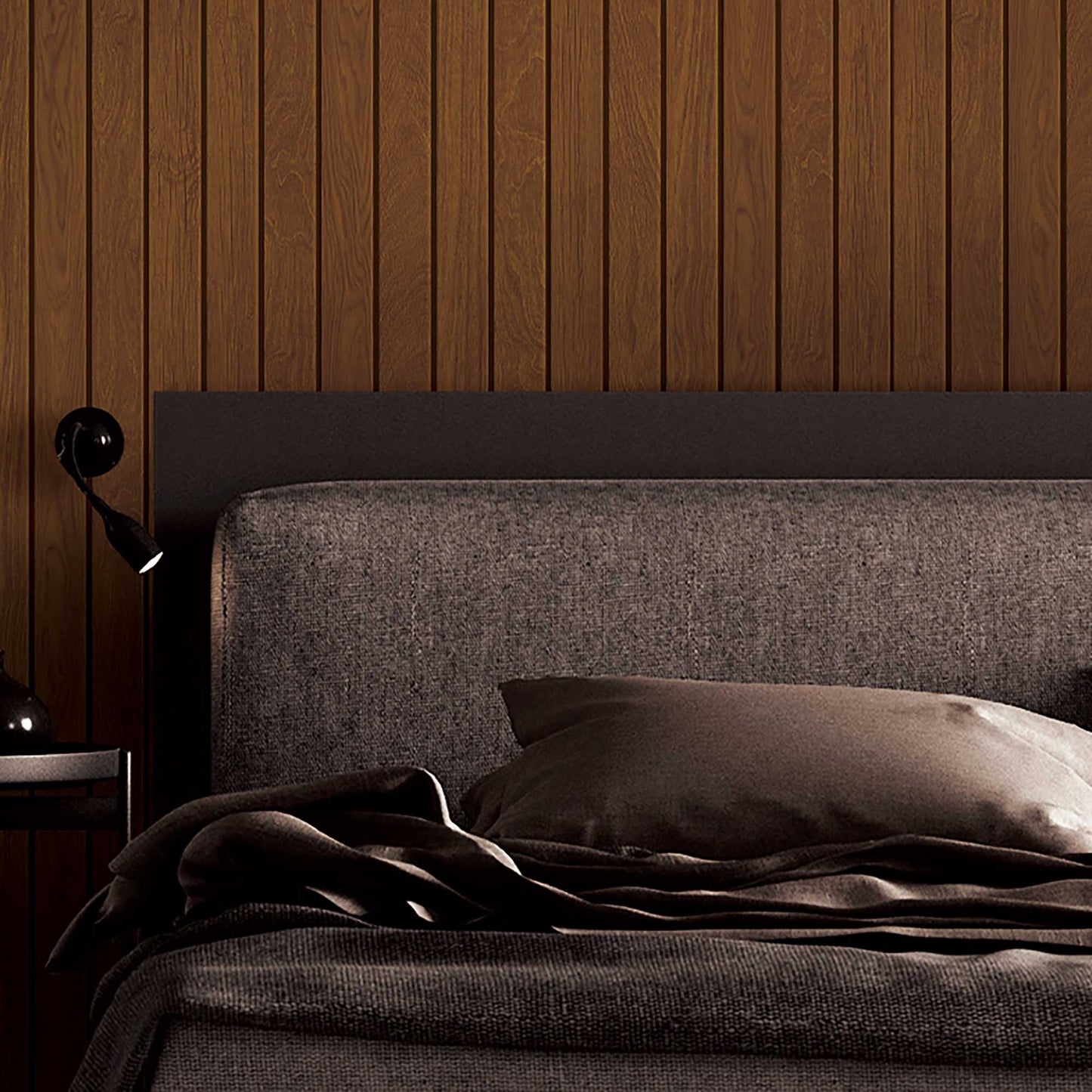 Textured Wallpaper Wood in Dark Brown