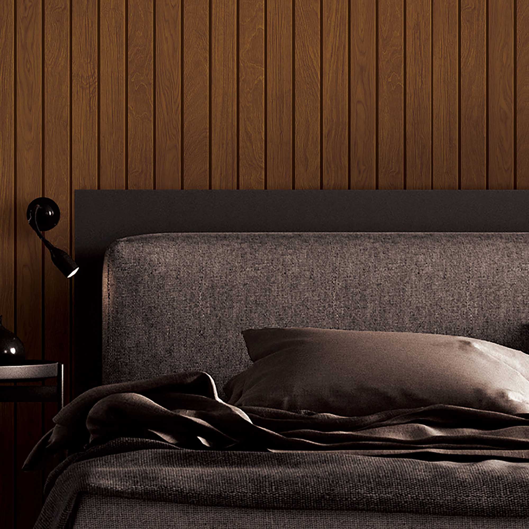 Textured Wallpaper Wood in Dark Brown