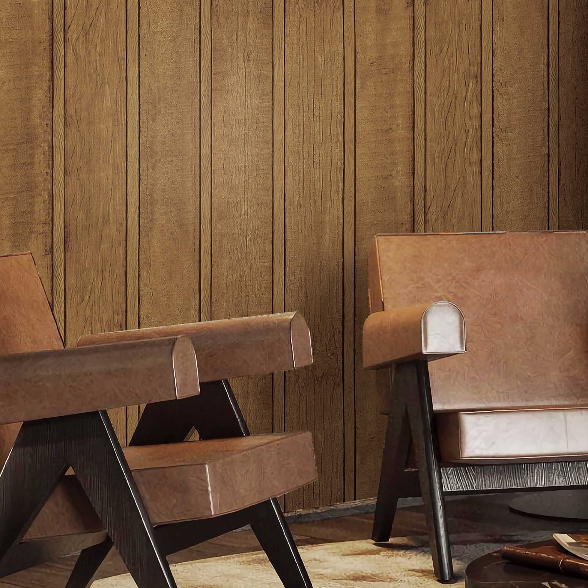 Textured Wallpaper Wood|Rustic in Light Brown