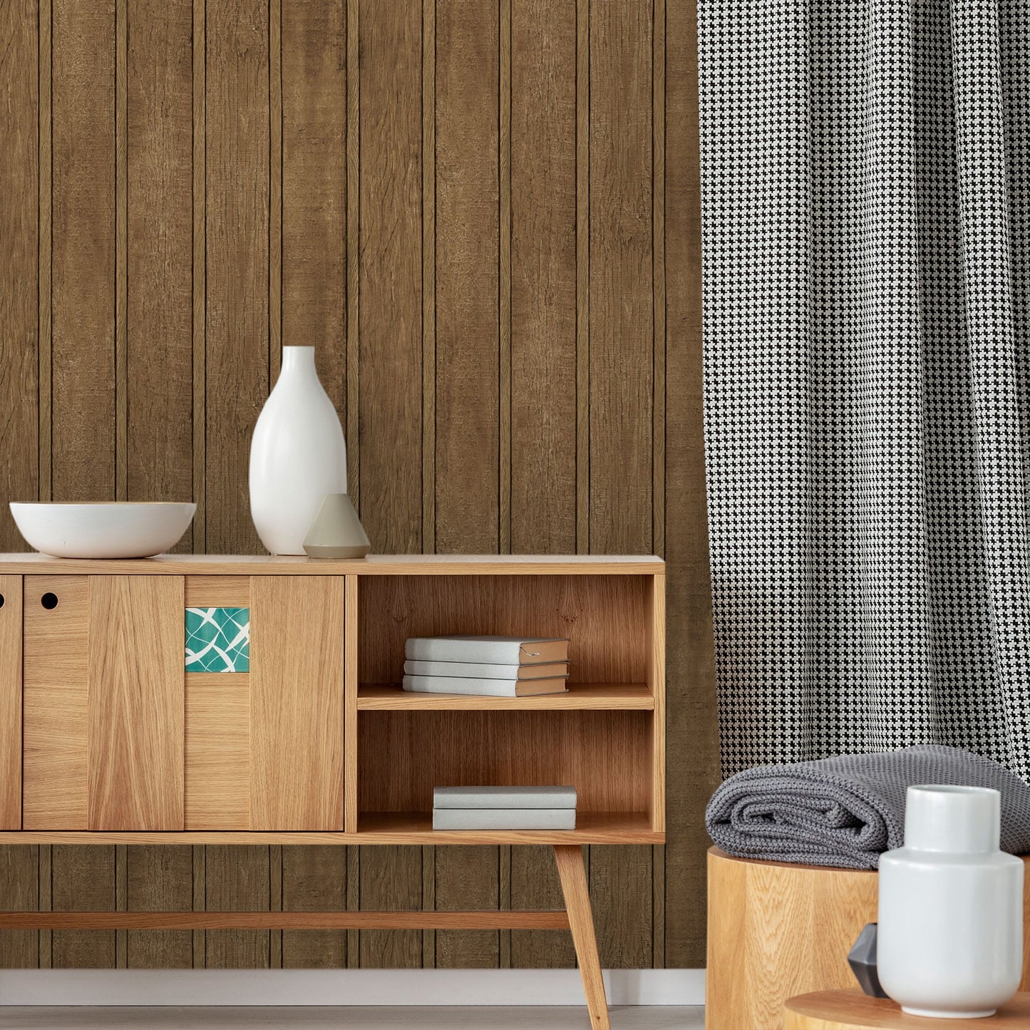 Textured Wallpaper Wood|Rustic in Light Brown