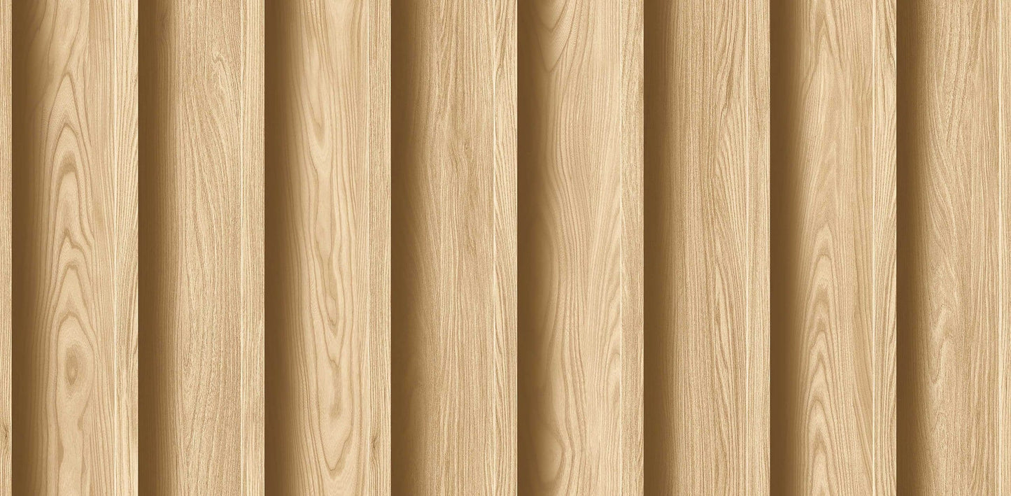 Textured Wallpaper Wood in Beige