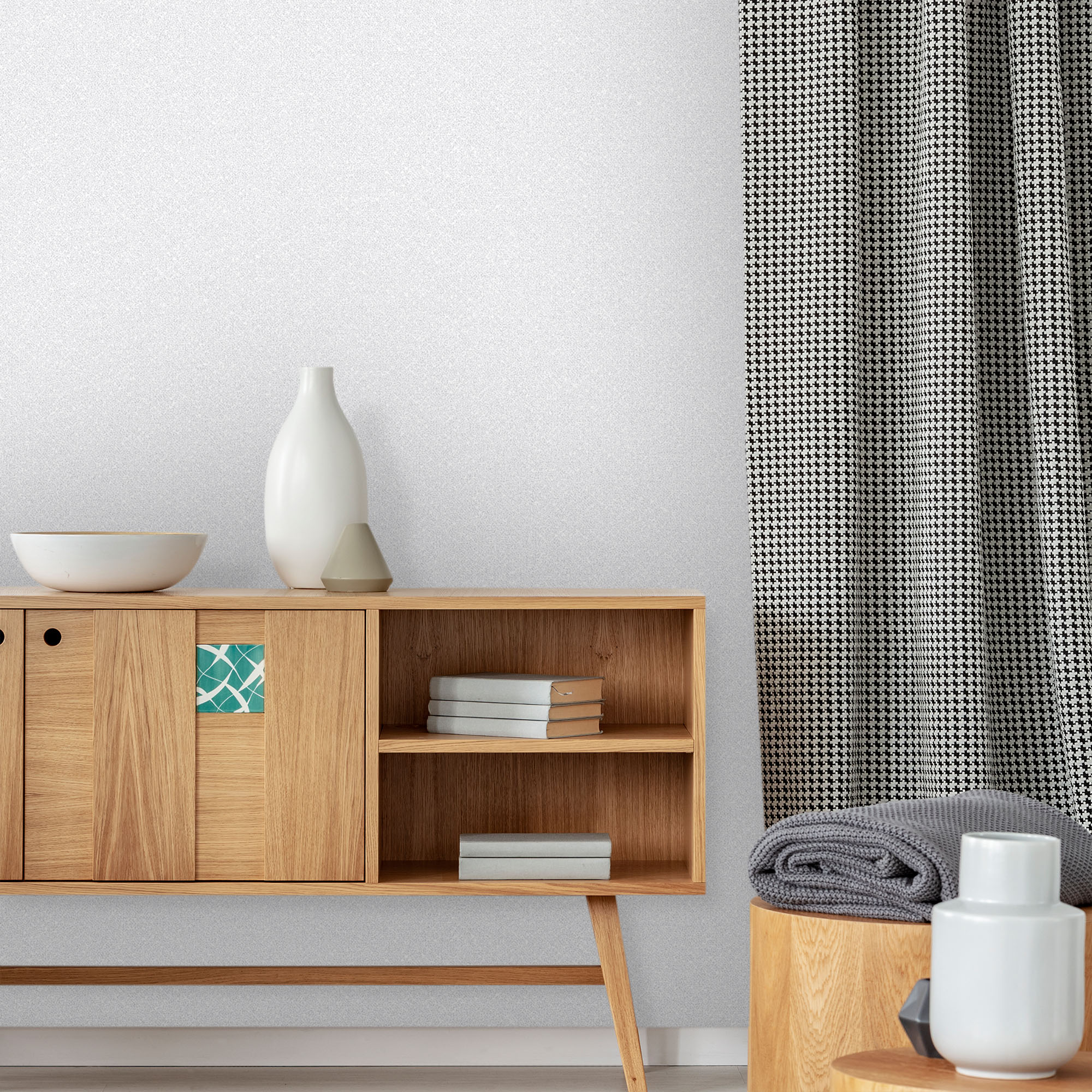 Textured Wallpaper Fabric in White|Light Grey