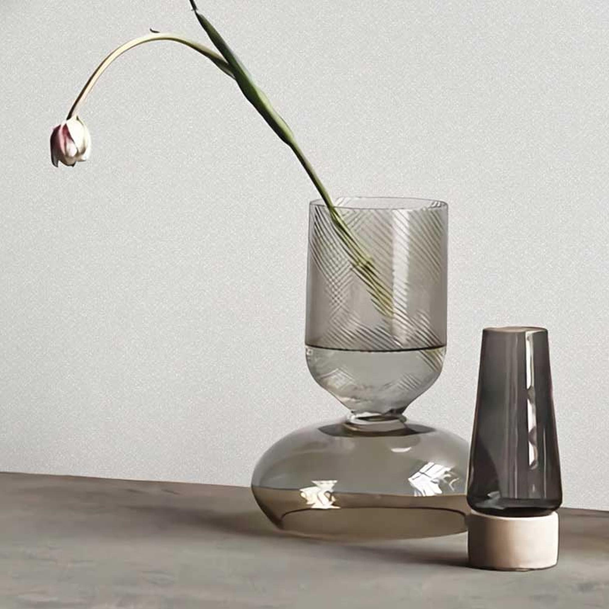 Textured Wallpaper Fabric in Light Grey