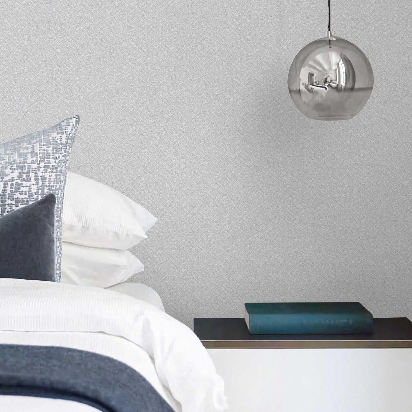 Textured Wallpaper Fabric in Silver|Grey