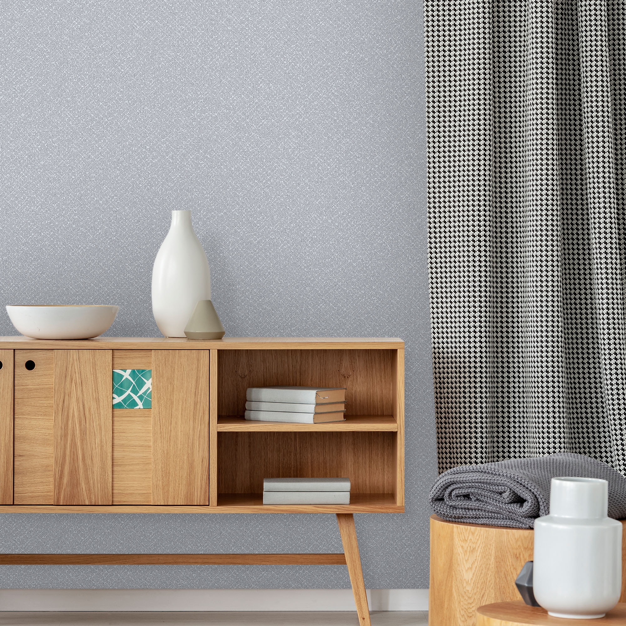 Textured Wallpaper Fabric in Dark Grey|Pewter