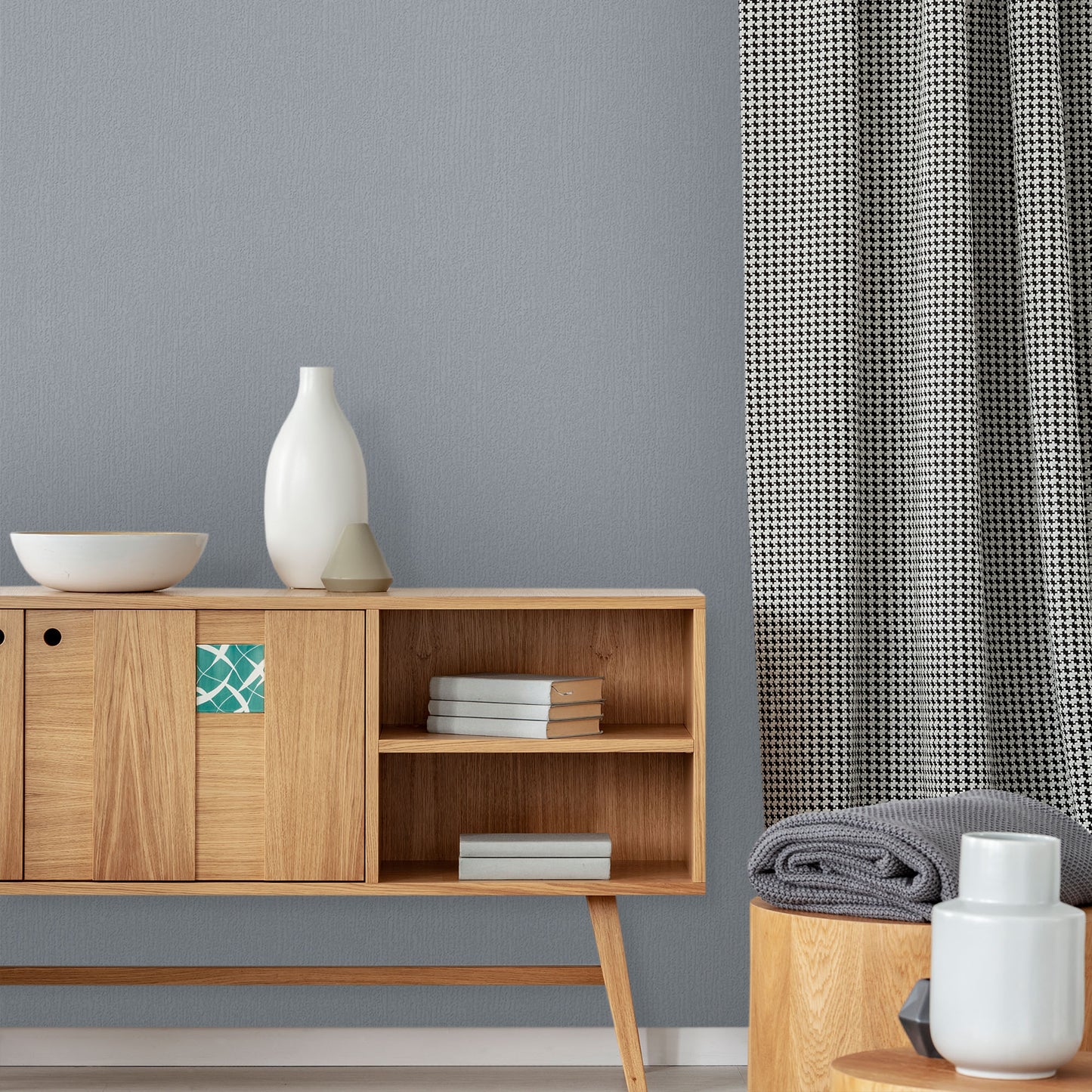 Textured Wallpaper Solid in Dark Grey|Pewter