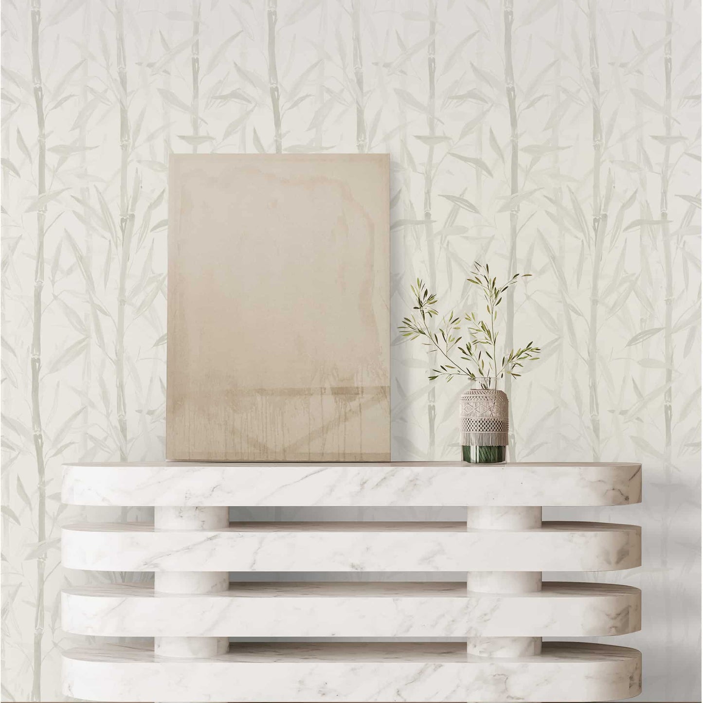 Textured Wallpaper Floral in Grey