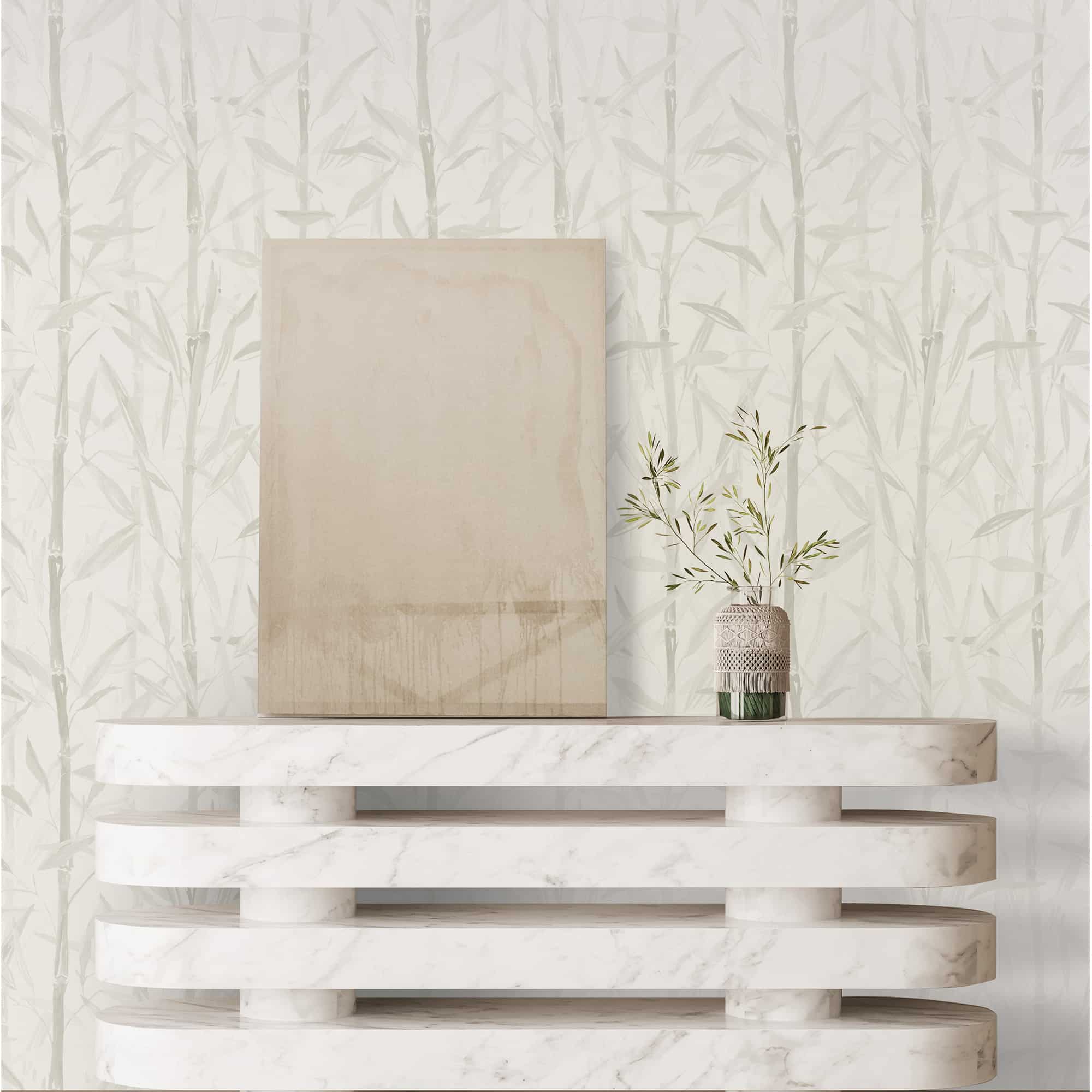 Textured Wallpaper Floral in Grey