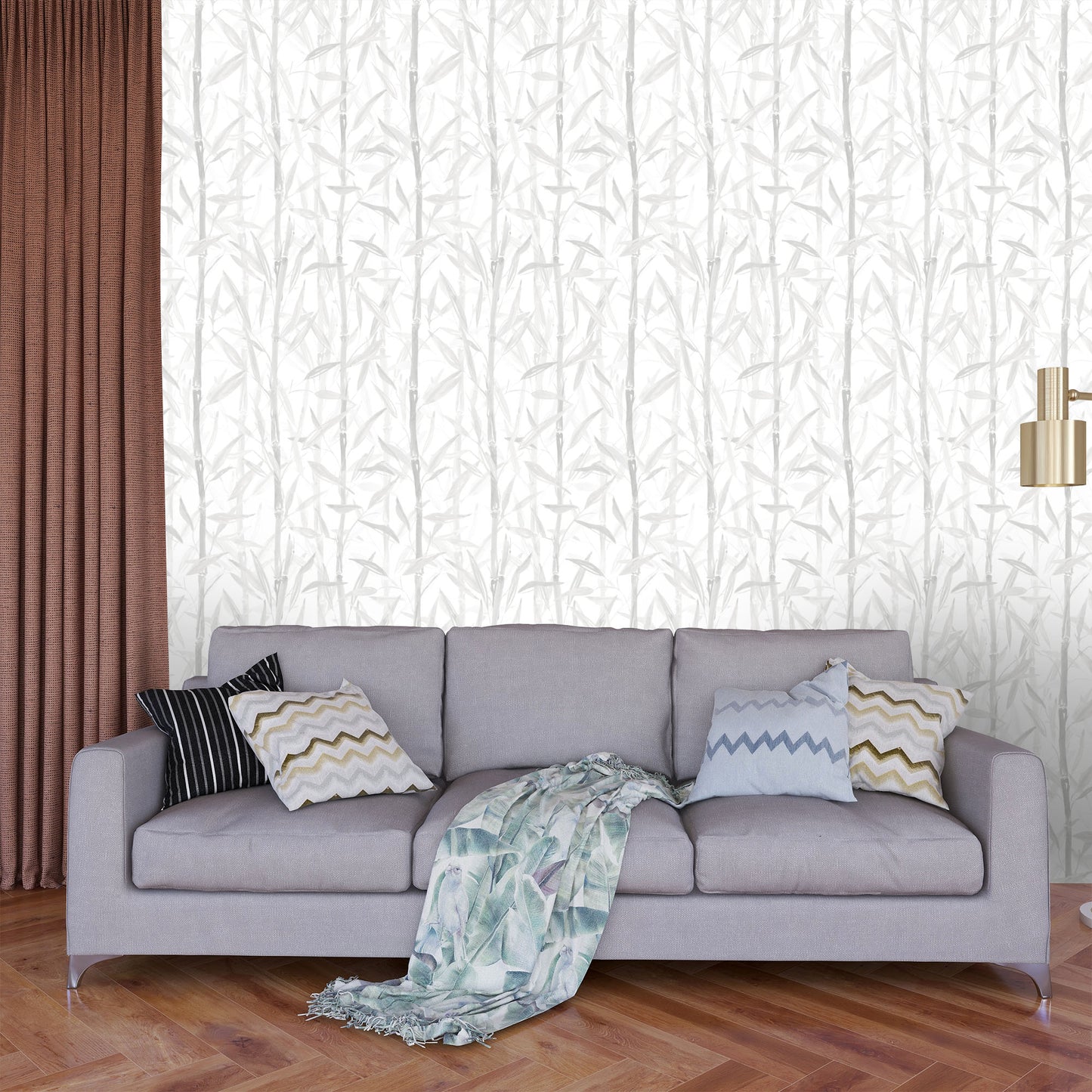 Textured Wallpaper Floral in Grey