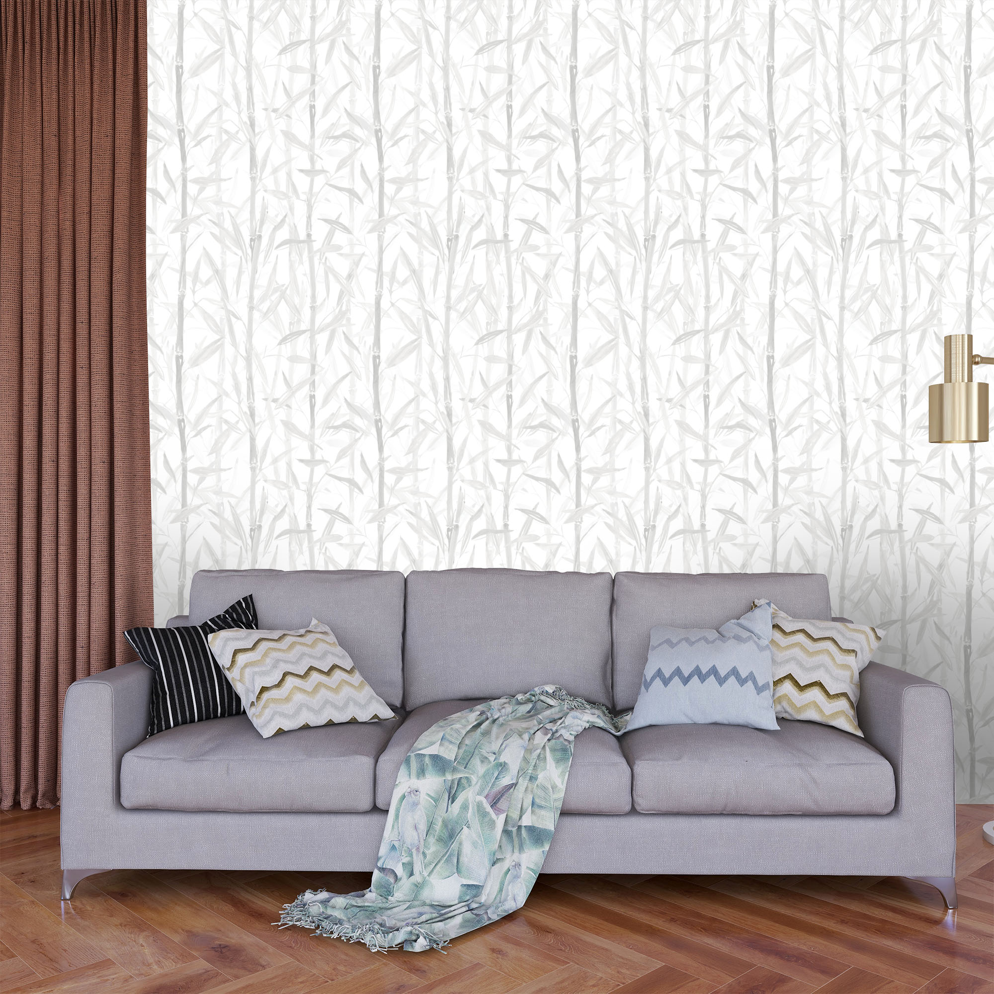 Textured Wallpaper Floral in Grey