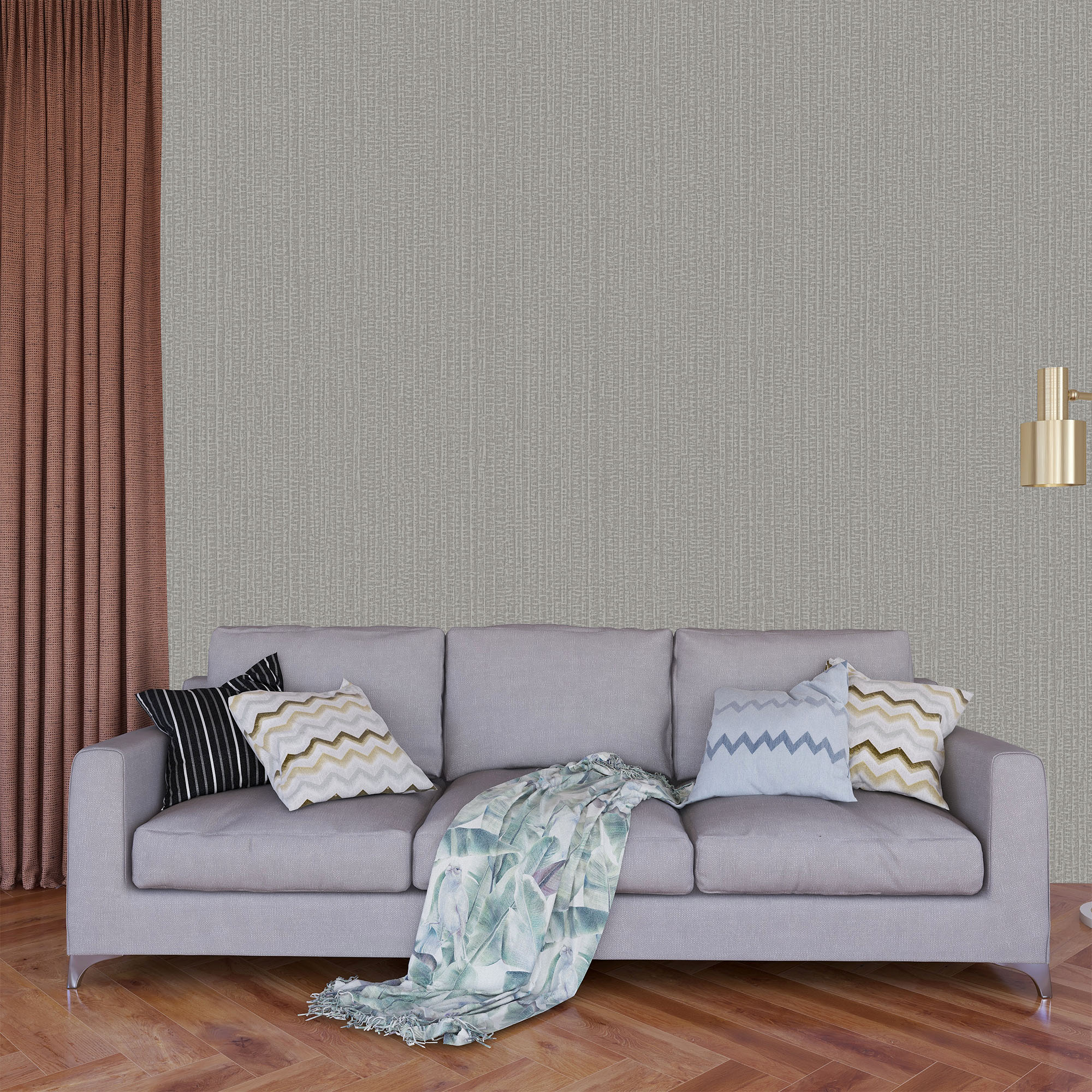 Textured Wallpaper Fabric in Dark Grey