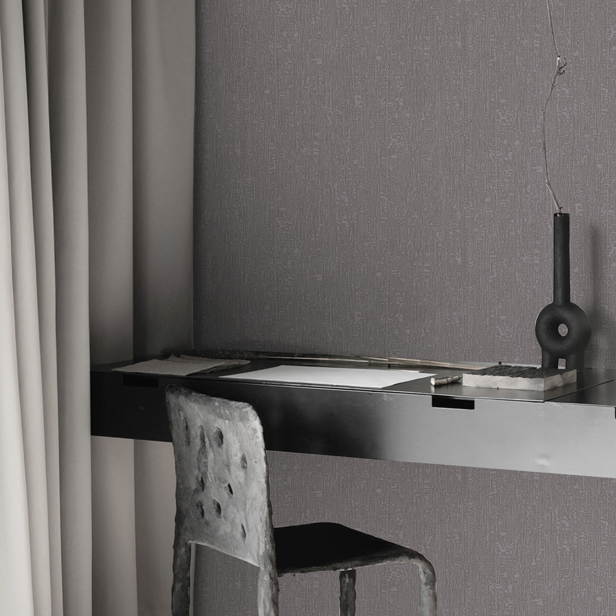 Textured Wallpaper Plastered|Grunge|Abstract in Black