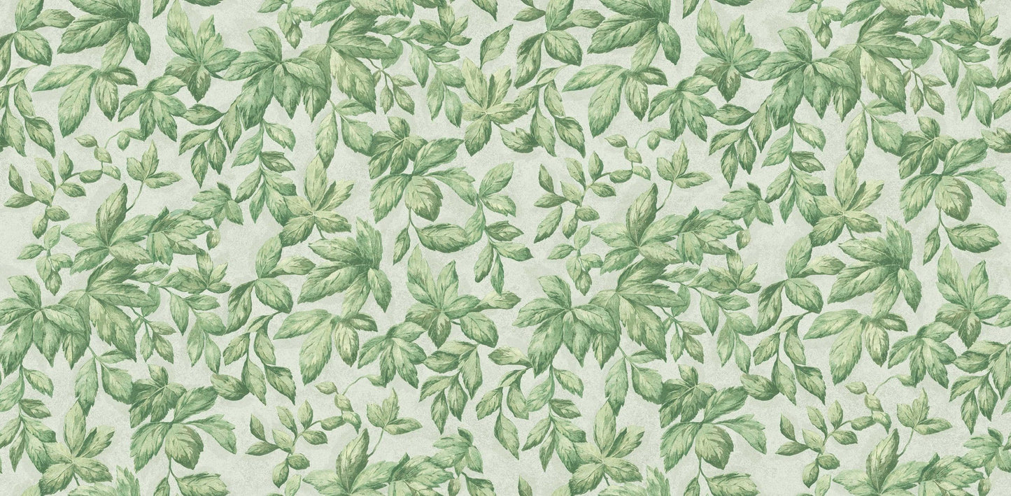 Textured Wallpaper Floral in Green
