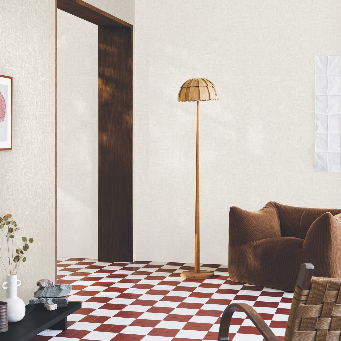 Textured Wallpaper Fabric in White