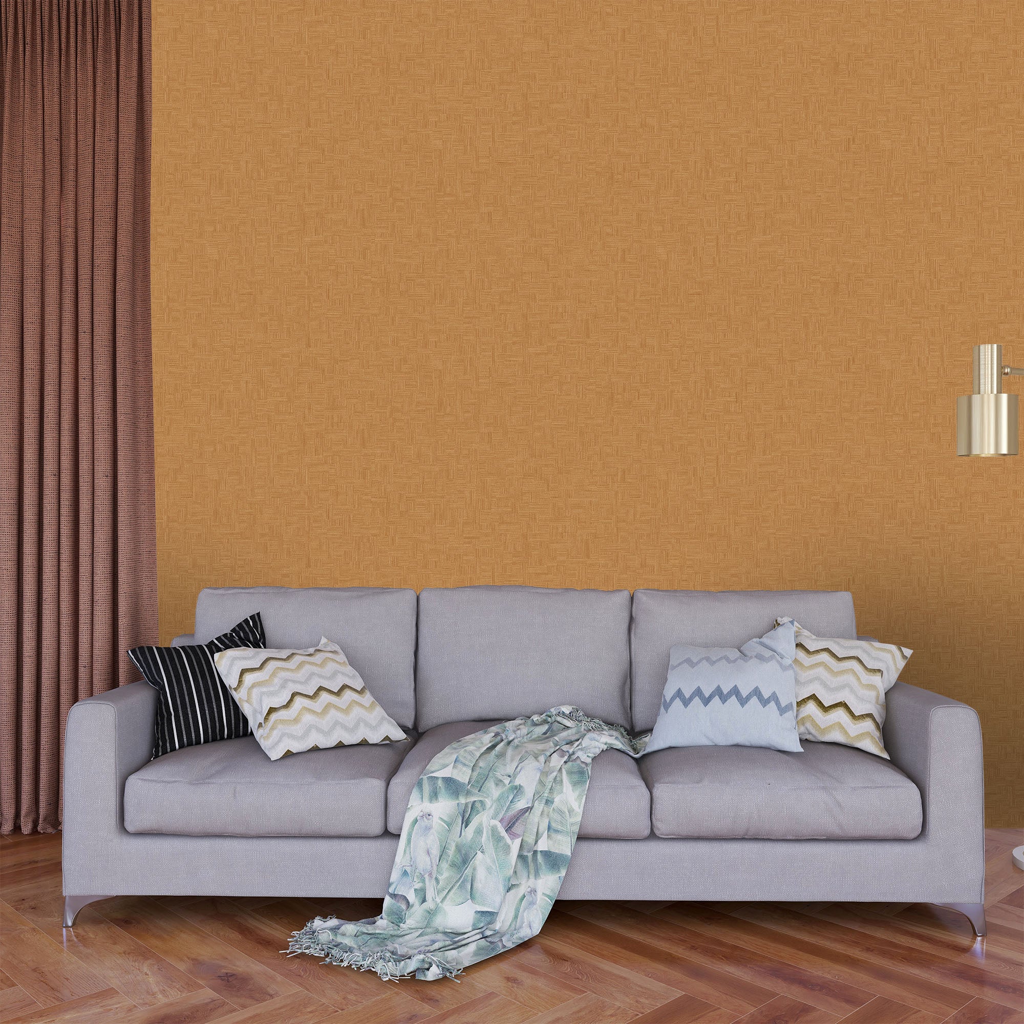 Textured Wallpaper Fabric in Tawny|Brown|Copper