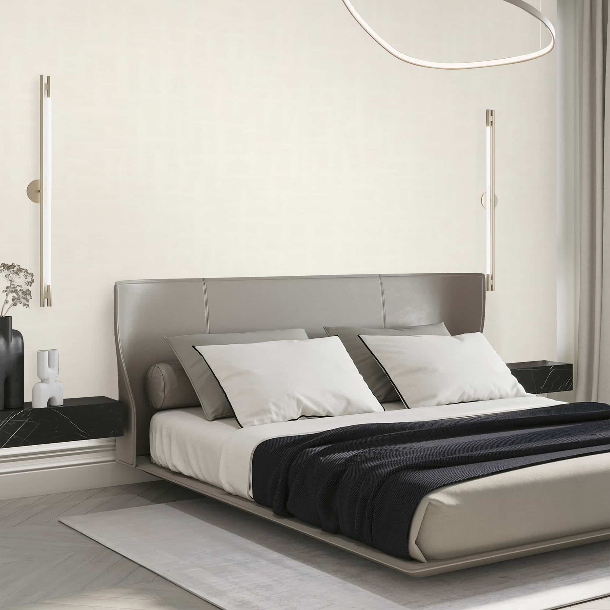 Textured Wallpaper Fabric in White