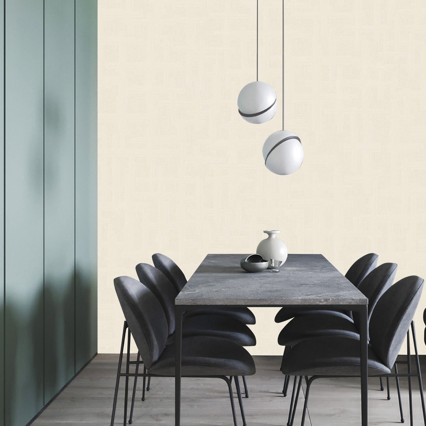 Textured Wallpaper Fabric in Pale Beige