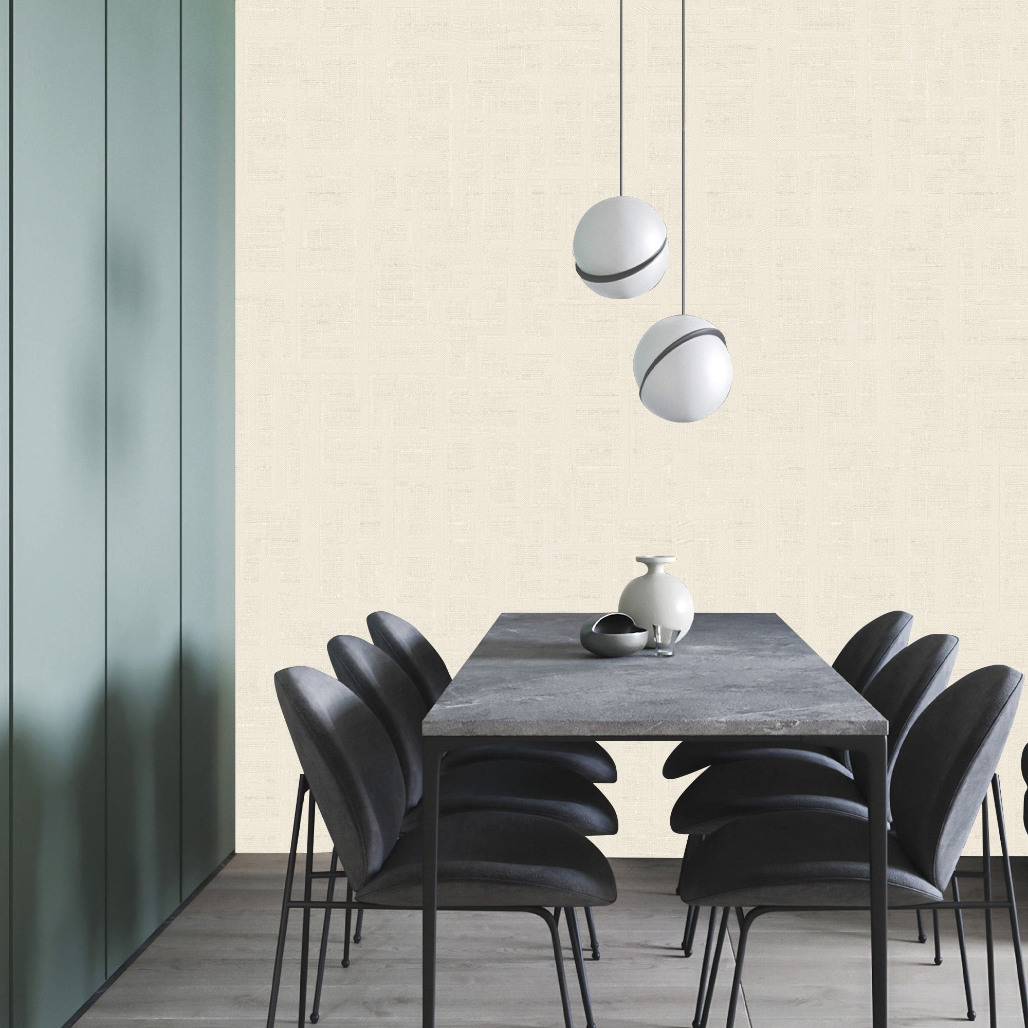 Textured Wallpaper Fabric in Pale Beige