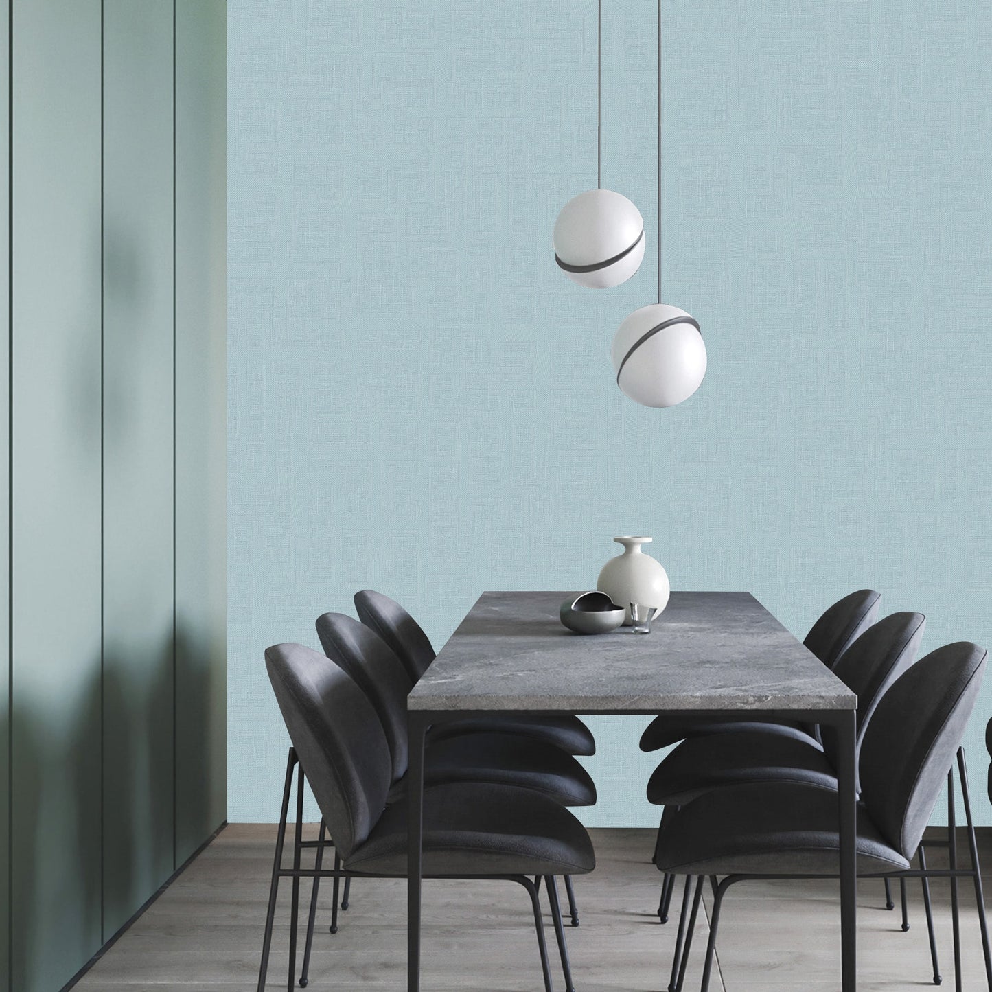 Textured Wallpaper Fabric in Teal|Blue