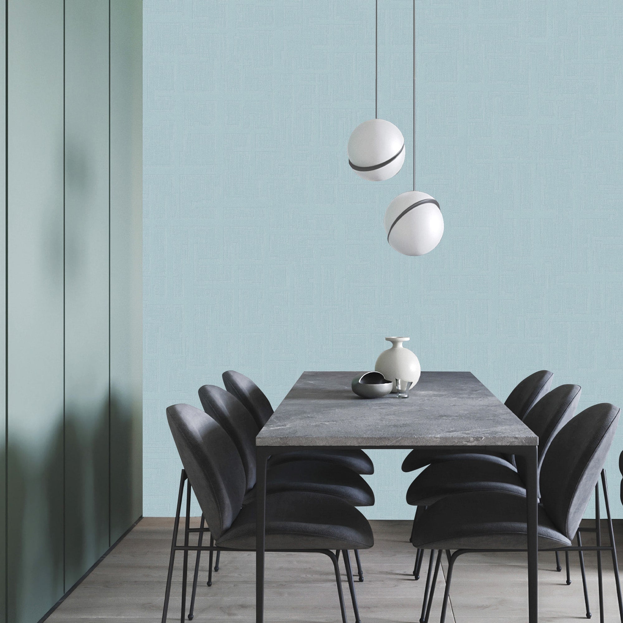 Textured Wallpaper Fabric in Teal|Blue