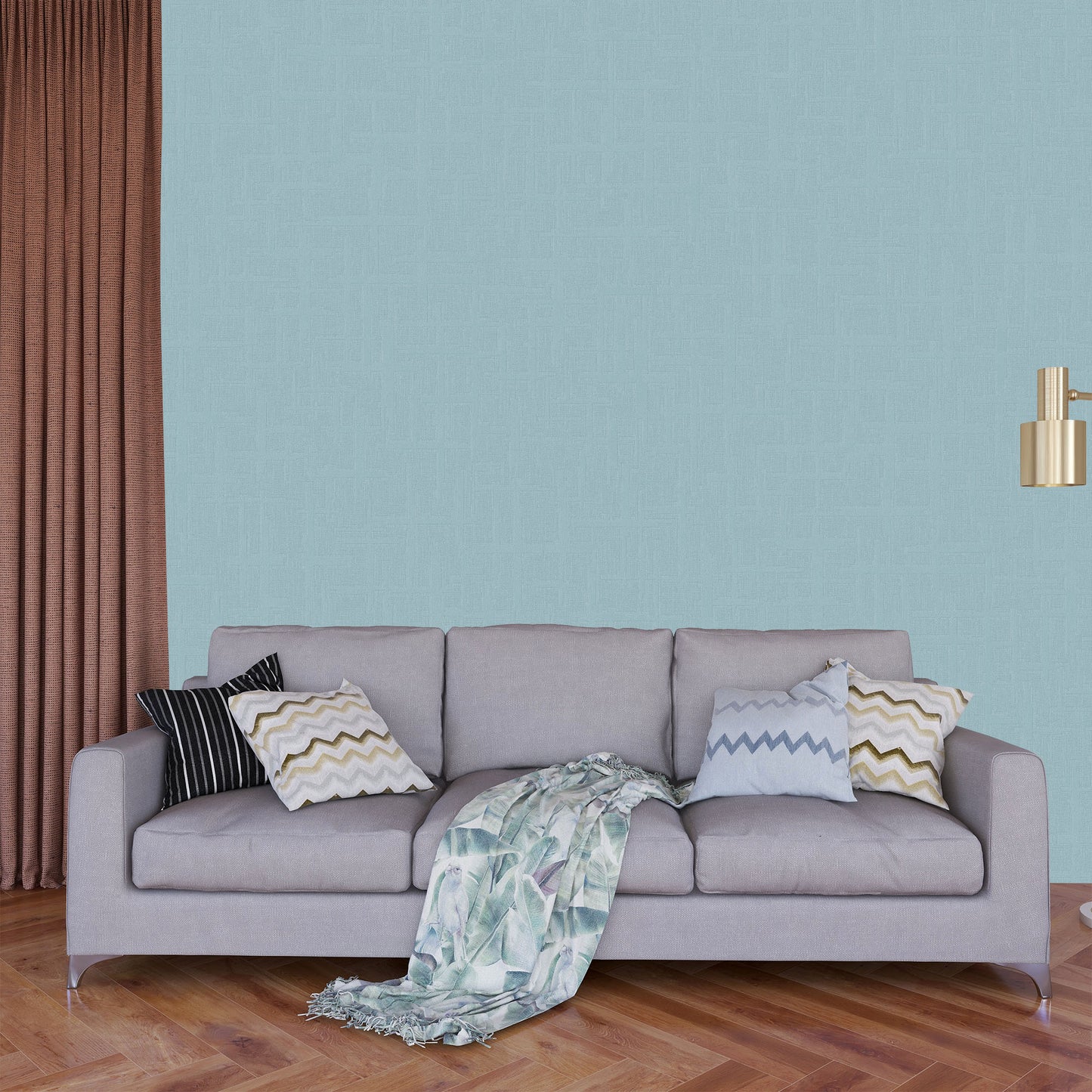 Textured Wallpaper Fabric in Teal|Blue