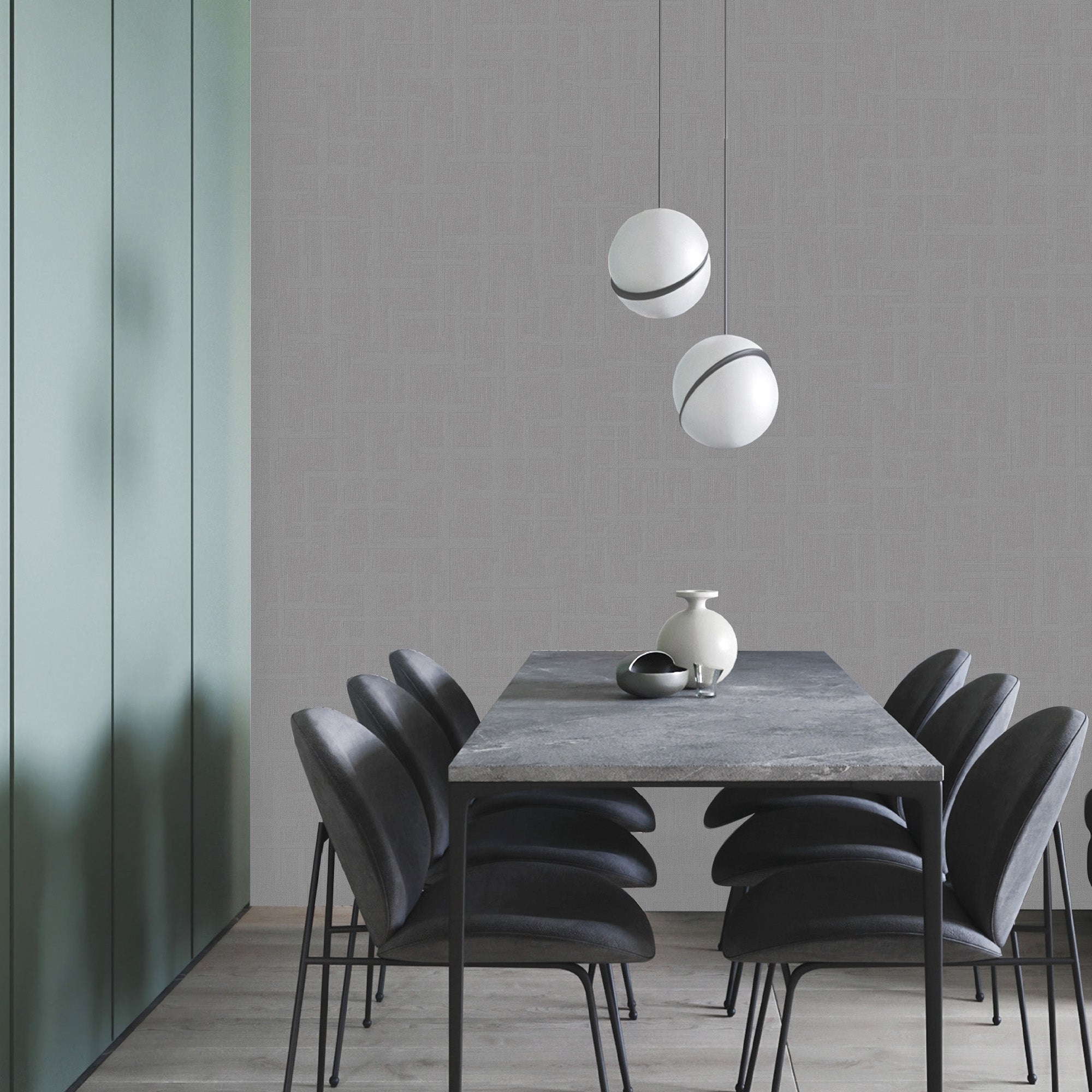 Textured Wallpaper Fabric in Charcoal|Grey|Black