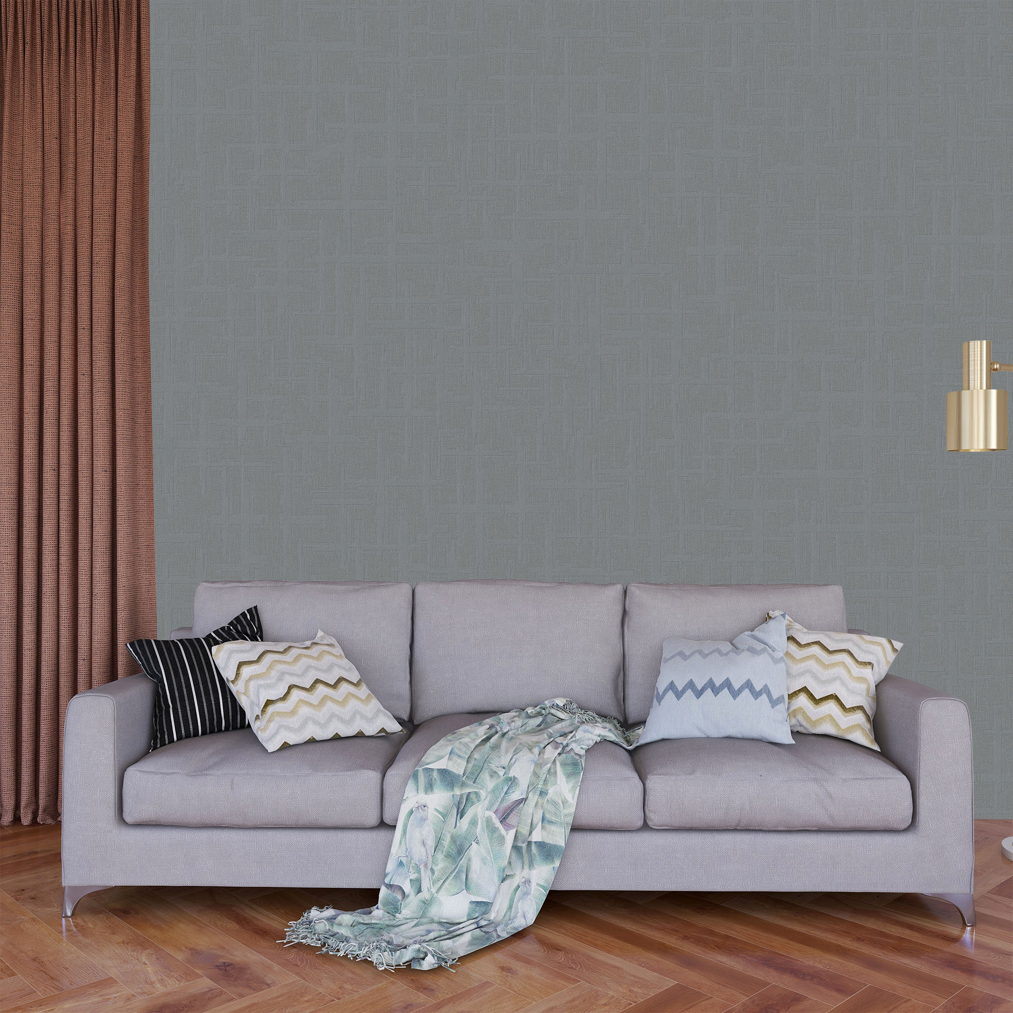 Textured Wallpaper Fabric in Charcoal|Grey|Black