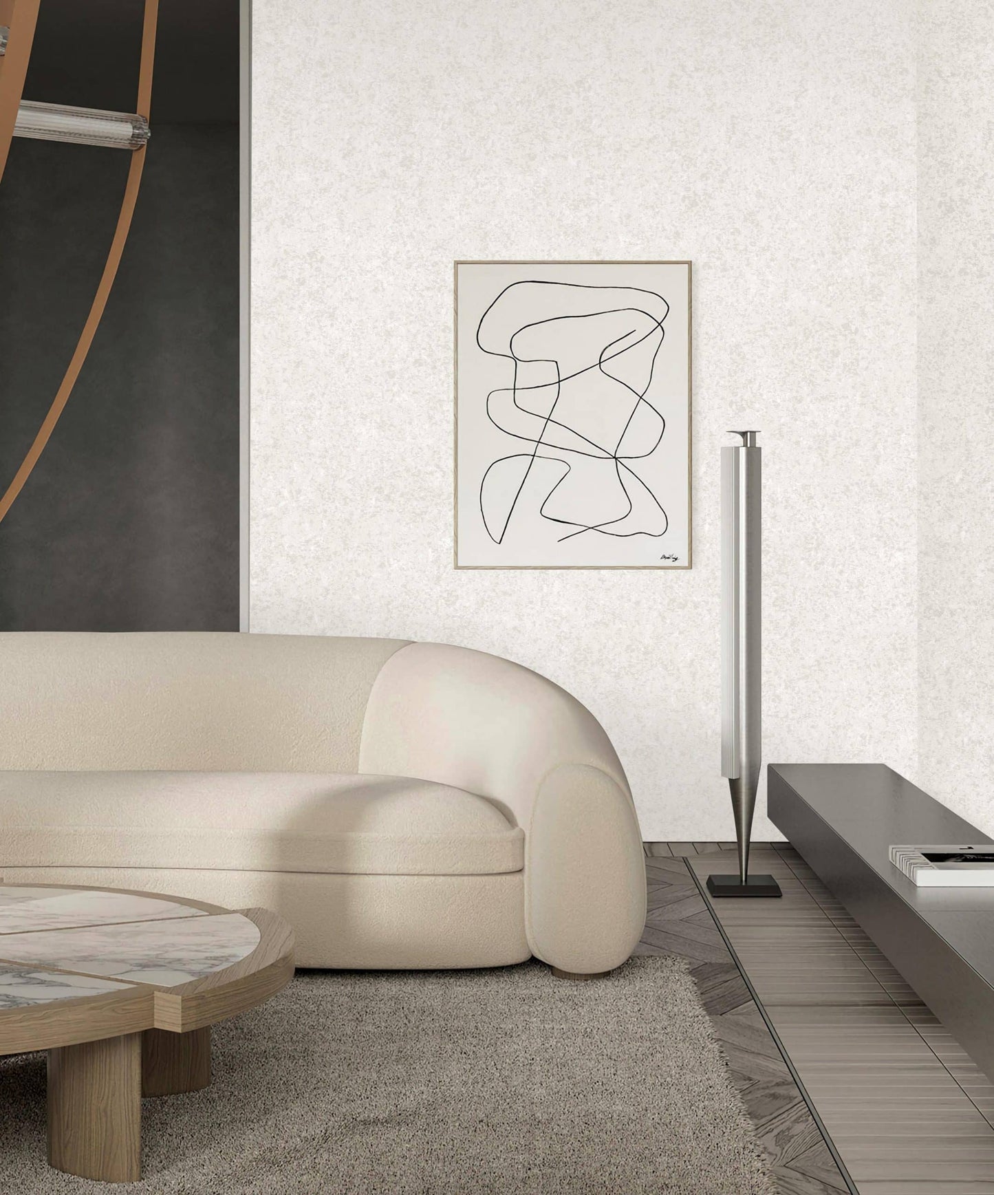 Textured Wallpaper Plastered|Grunge|Abstract in White