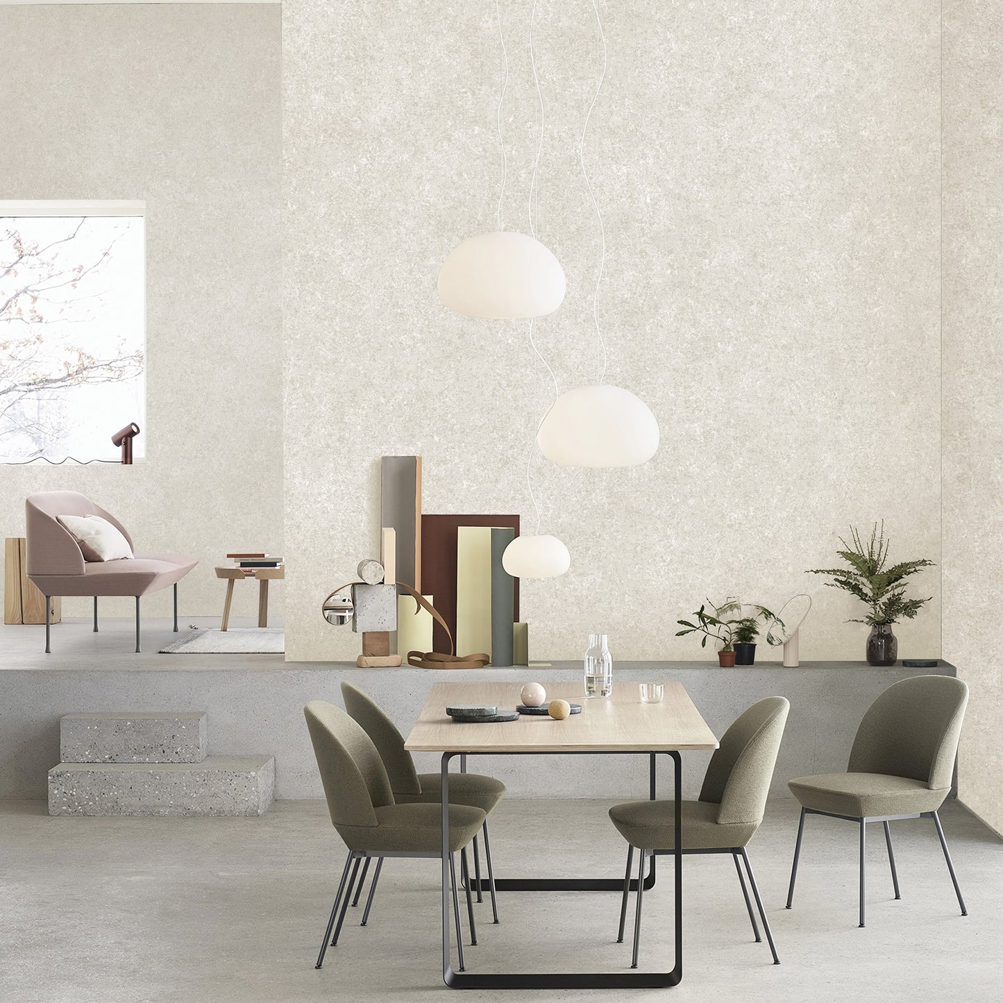 Textured Wallpaper Plastered|Grunge|Abstract in Light Grey