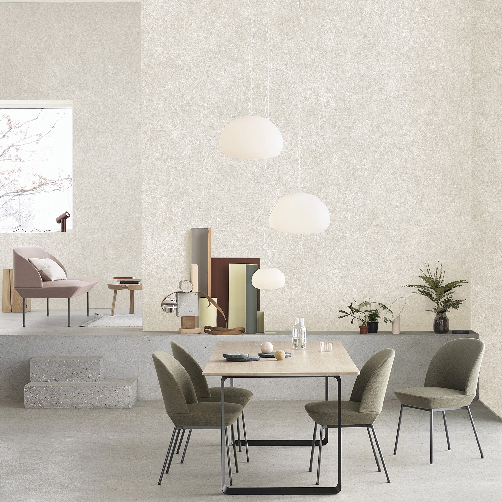 Textured Wallpaper Plastered|Grunge|Abstract in Light Grey