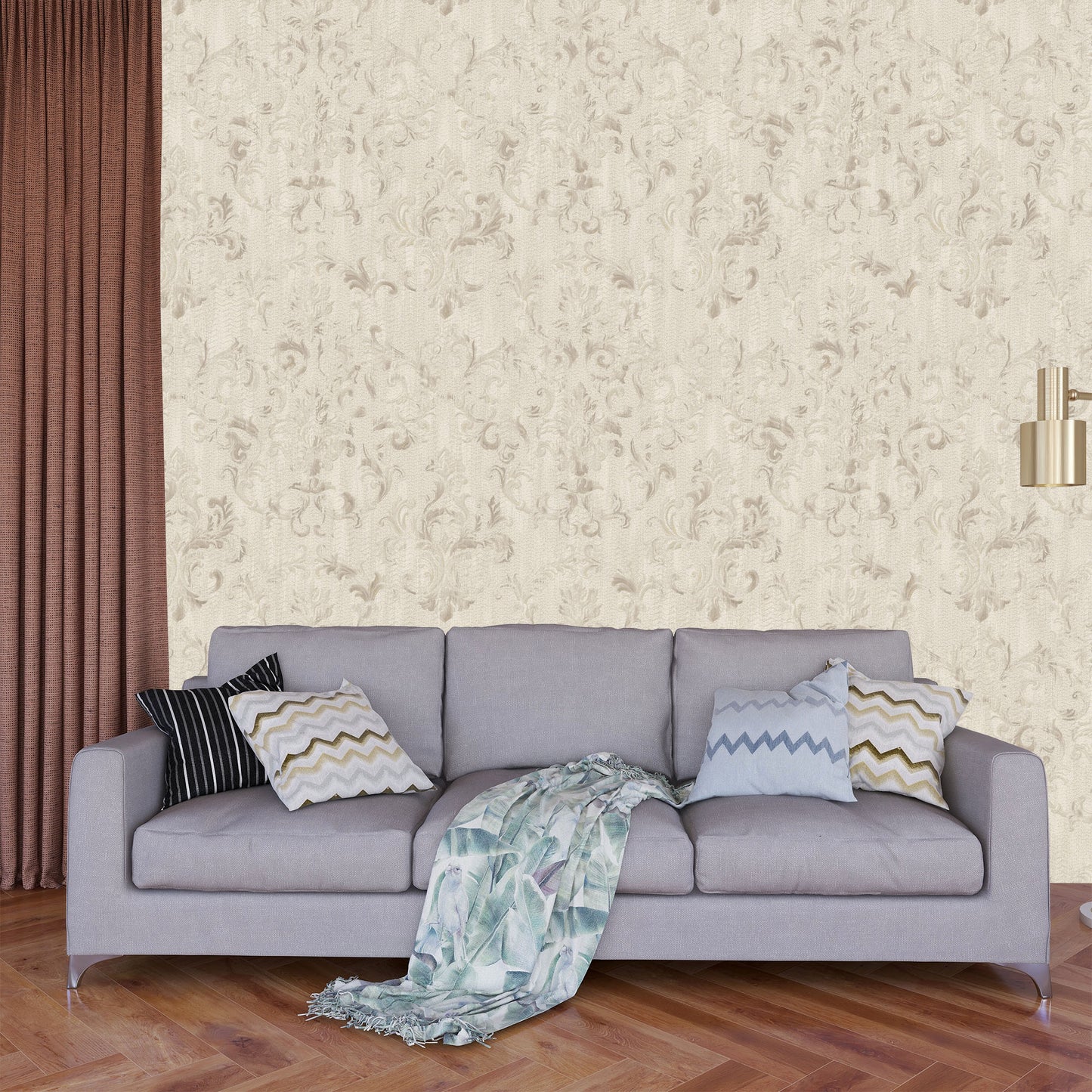 Textured Wallpaper Traditional|Damask|Grunge in Beige