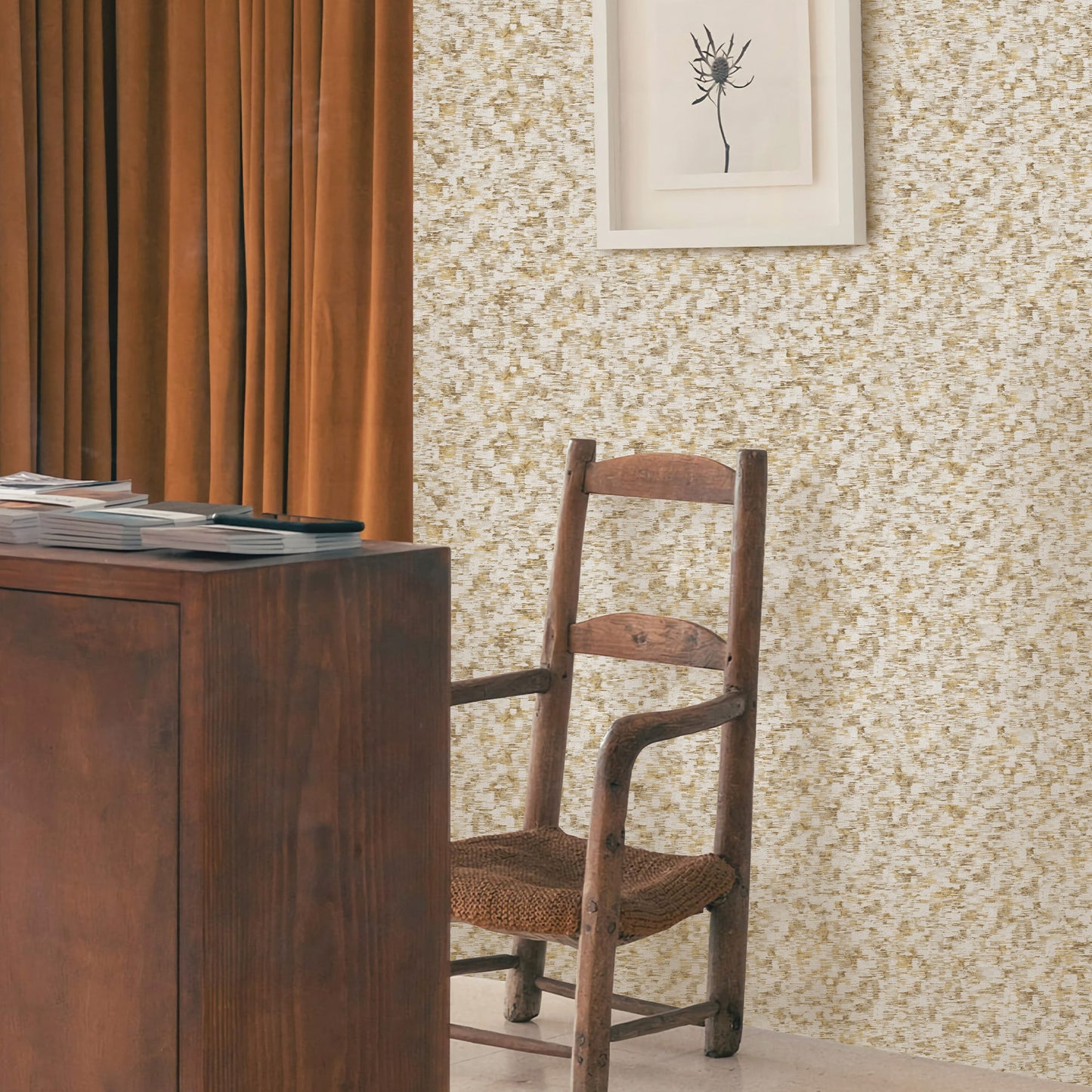 Textured Wallpaper Abstract|Grunge in Gold|Beige