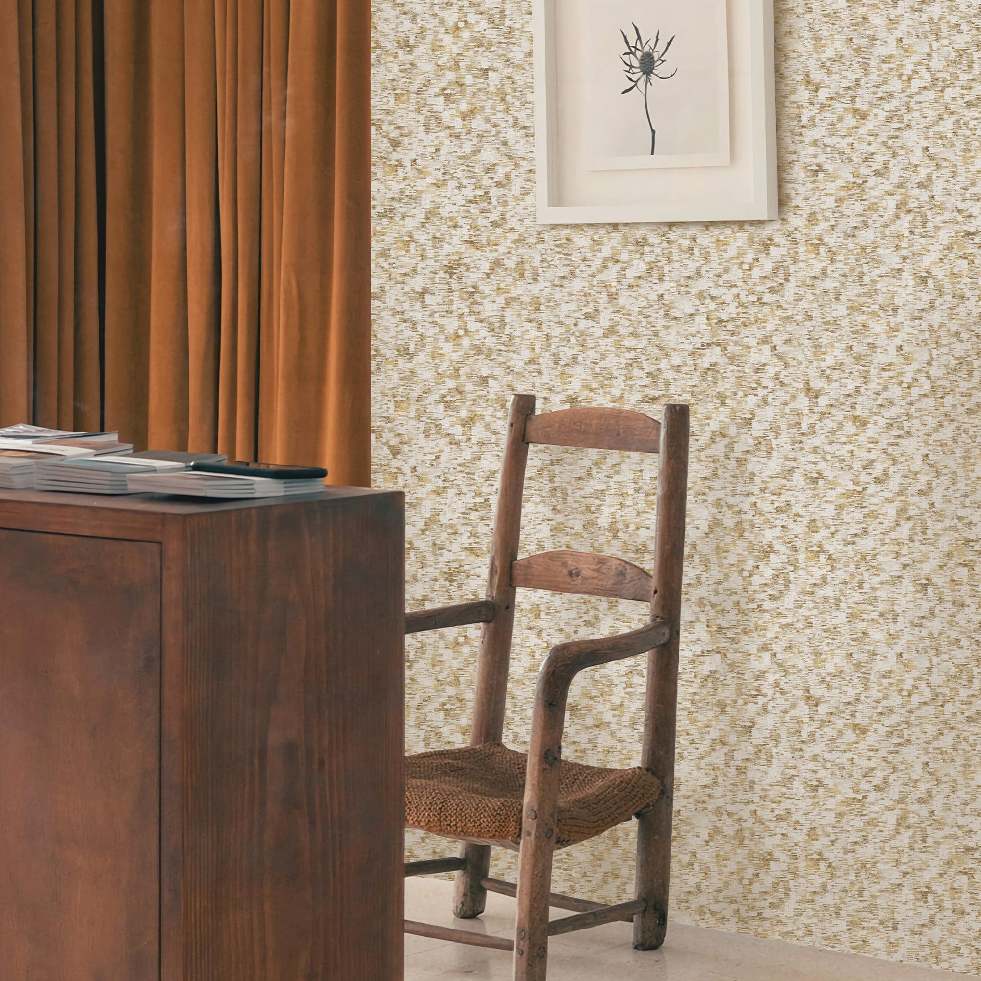 Textured Wallpaper Abstract|Grunge in Gold|Beige