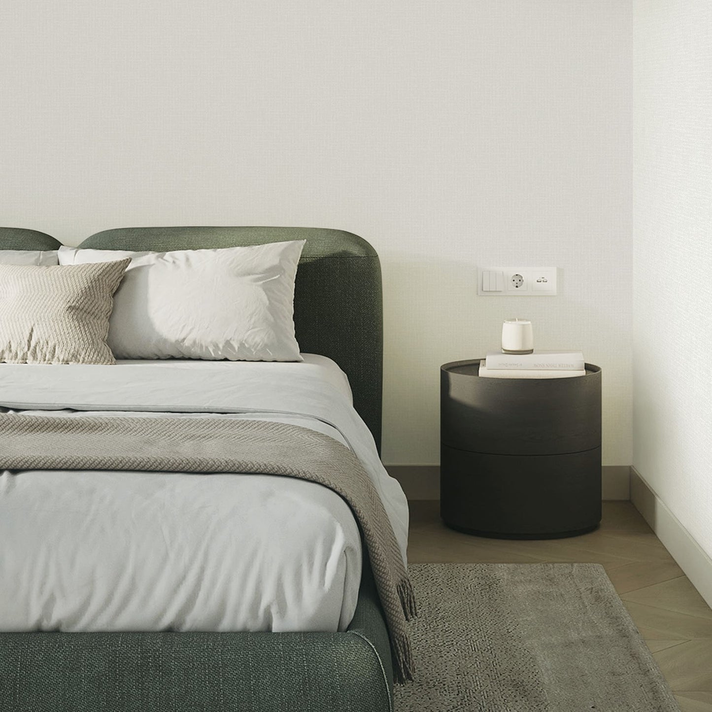 Textured Wallpaper Fabric in Light Grey