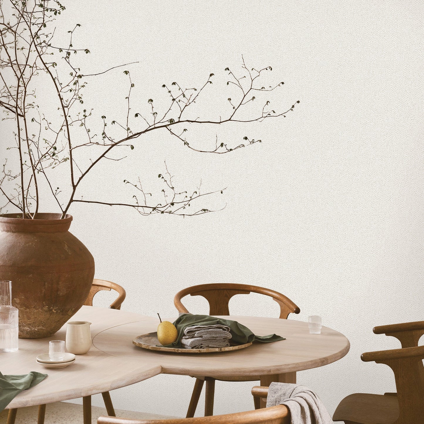 Textured Wallpaper Fabric in Light Grey