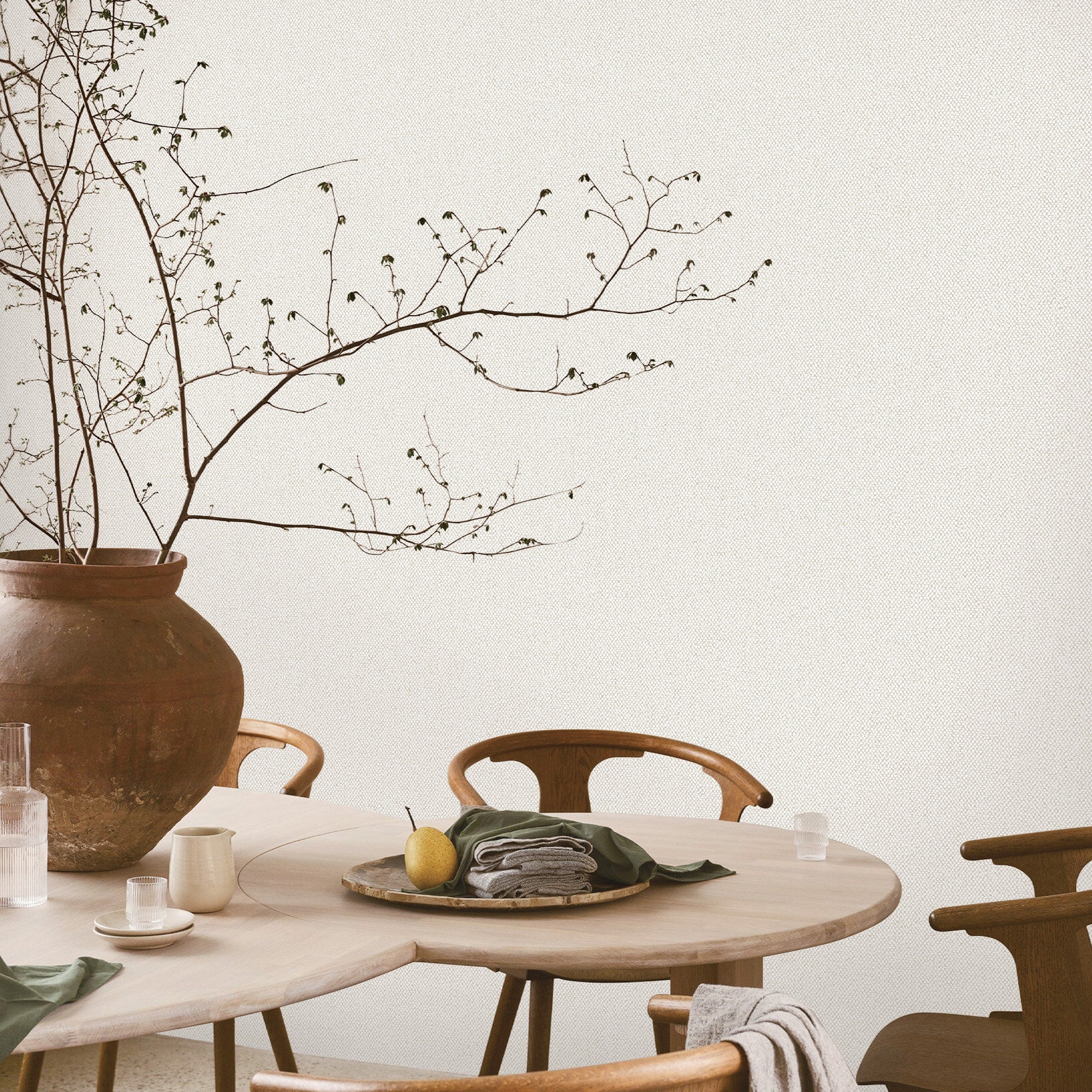 Textured Wallpaper Fabric in Light Grey