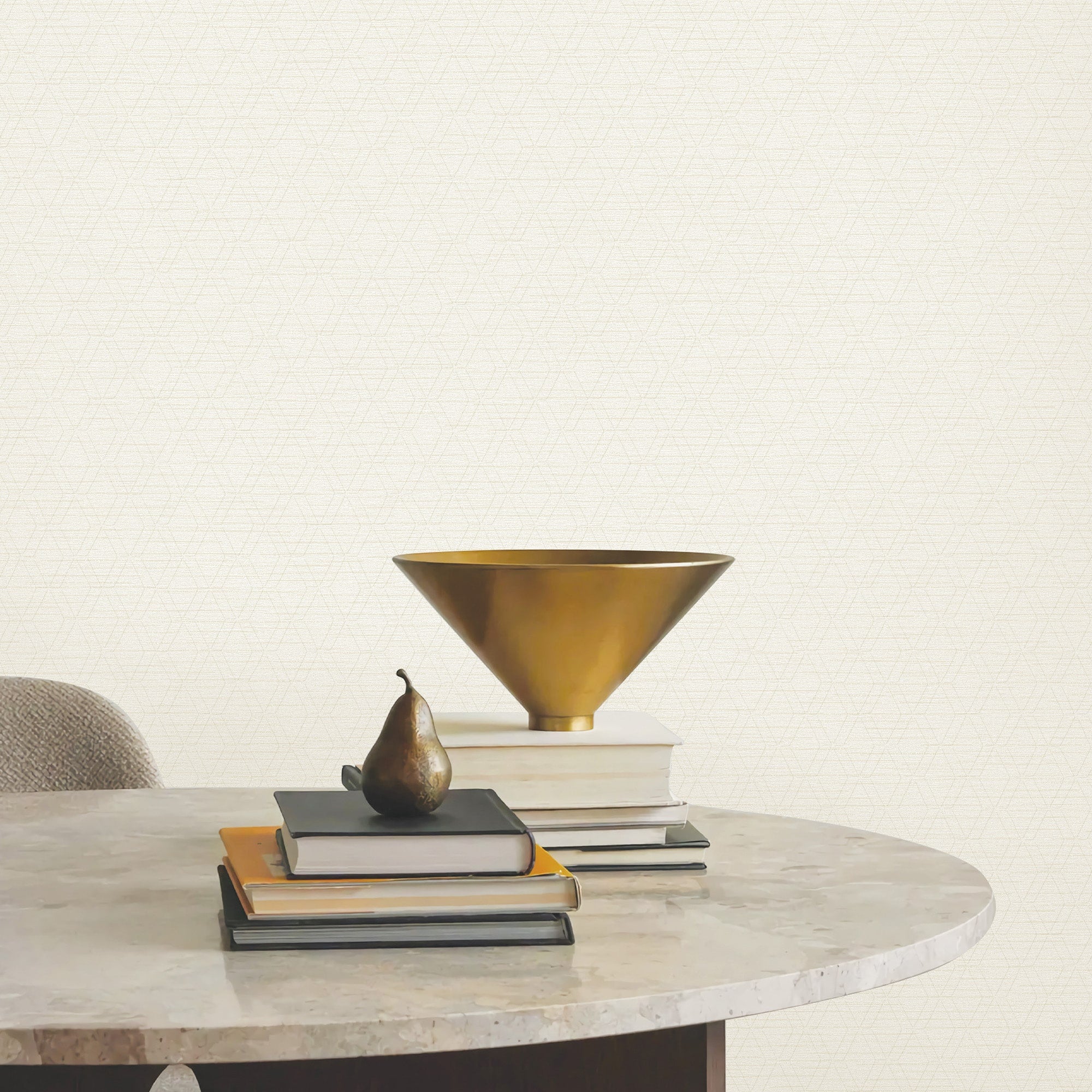 Textured Wallpaper Fabric|Geometric in Beige