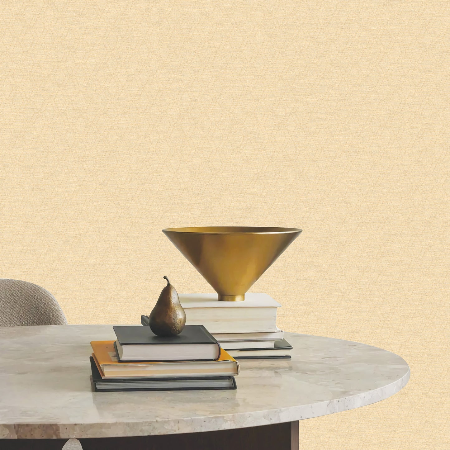 Textured Wallpaper Fabric|Geometric in Gold