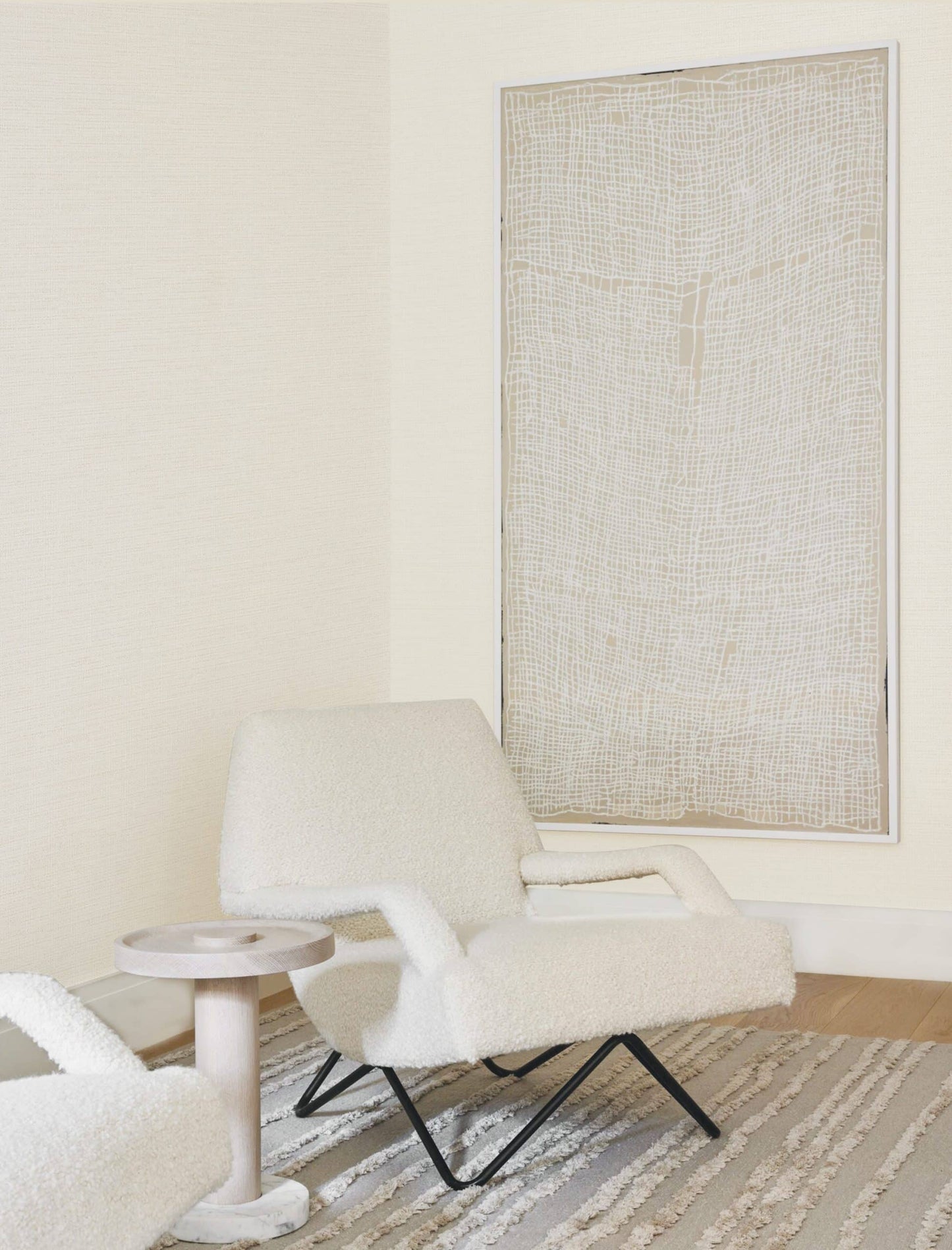 Textured Wallpaper Fabric in White