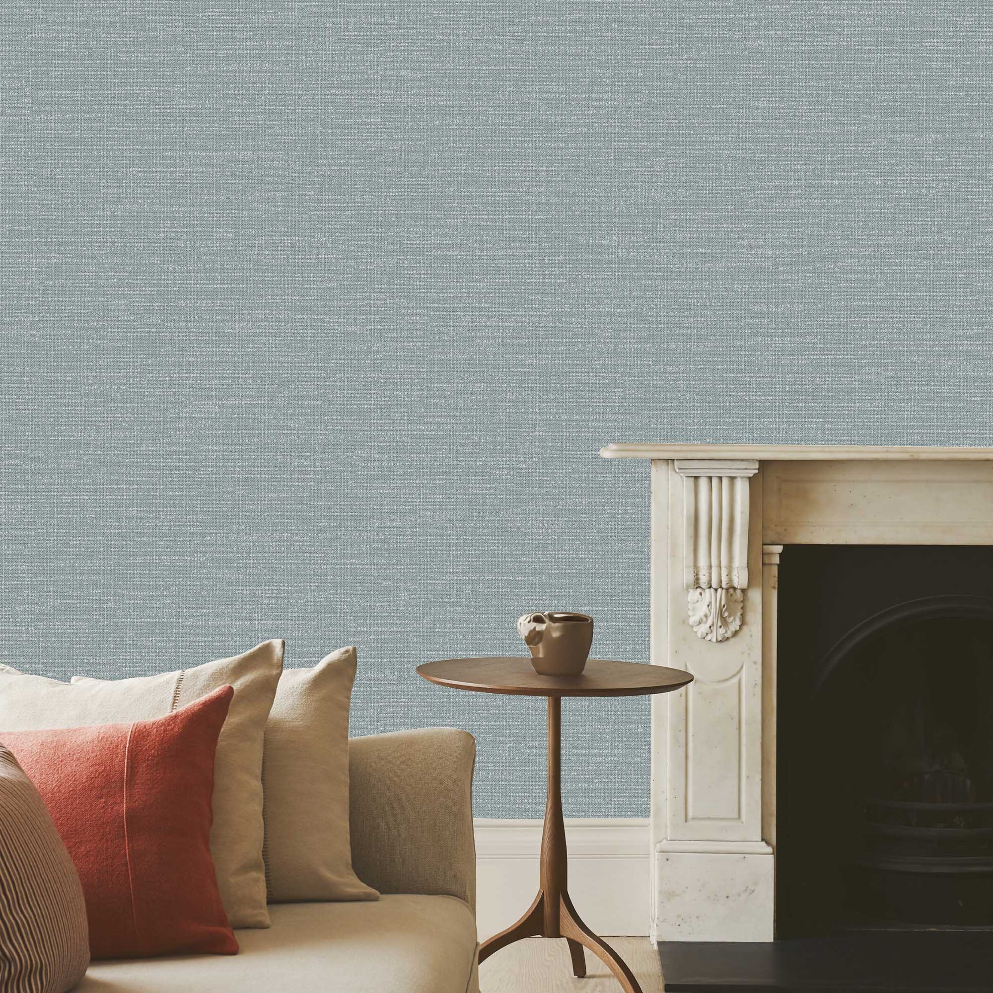 Textured Wallpaper Fabric in Teal