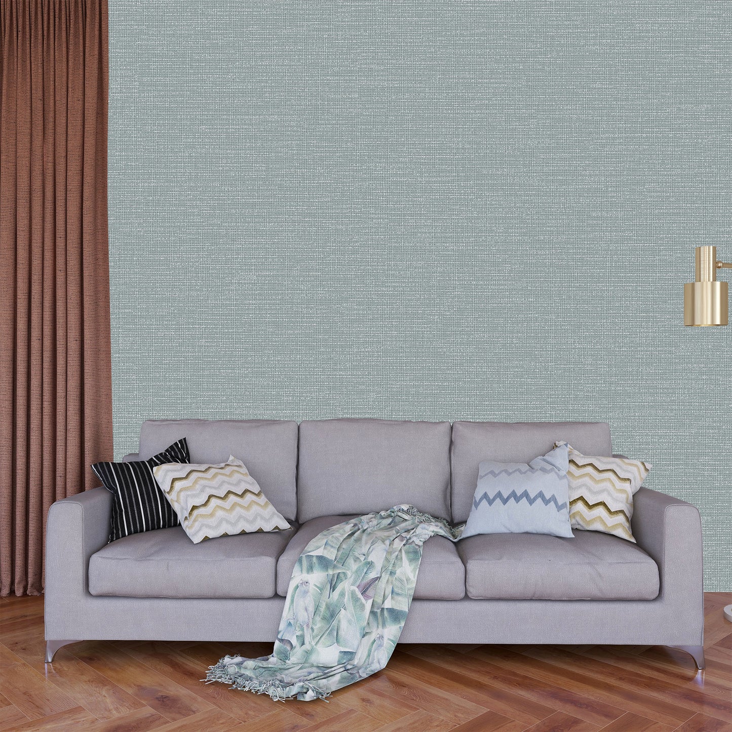 Textured Wallpaper Fabric in Teal