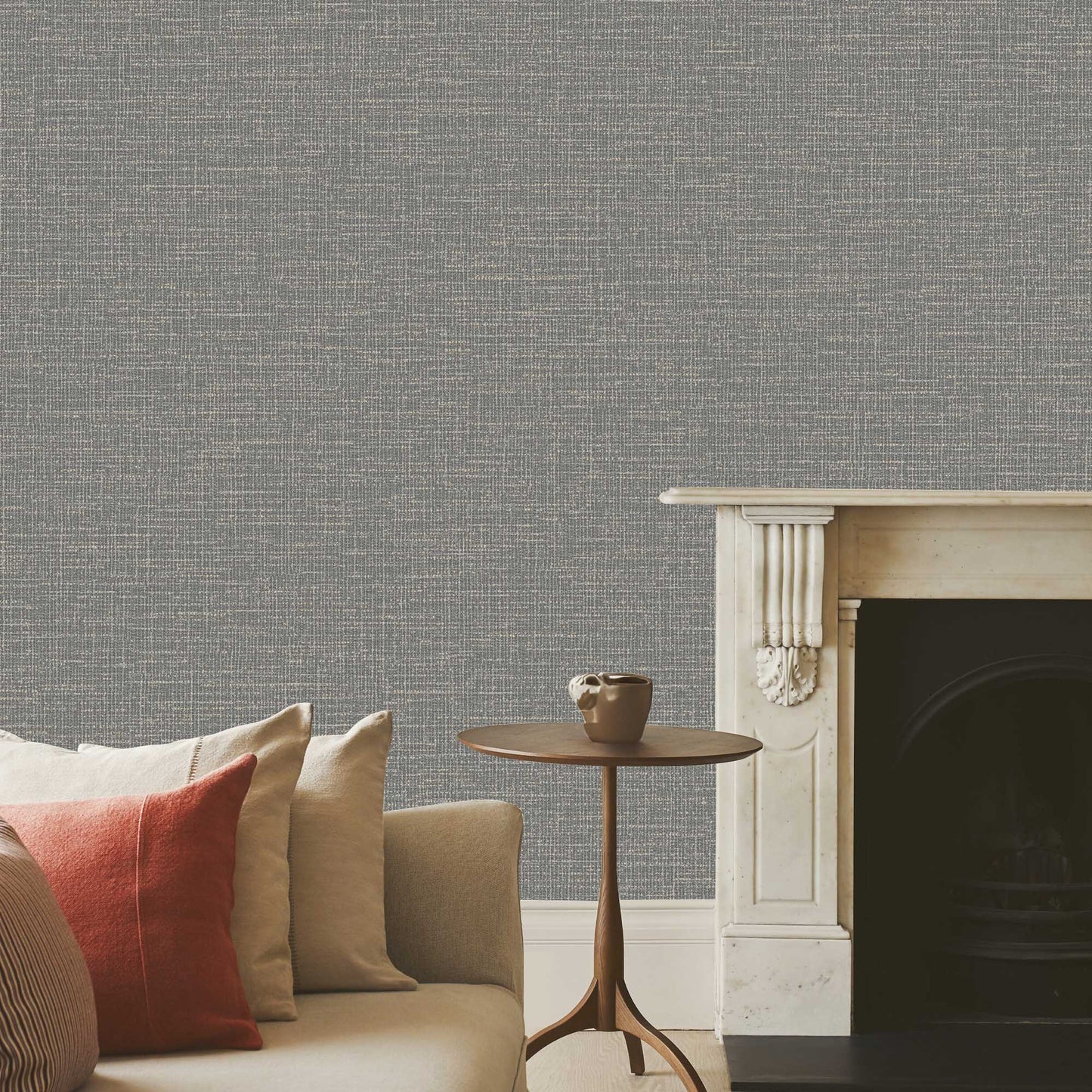 Textured Wallpaper Fabric in Black|Gold