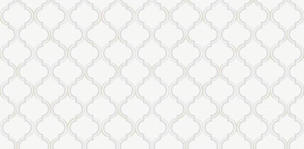Textured Wallpaper Moroccan|Ogee|Traditional|Fabric in White