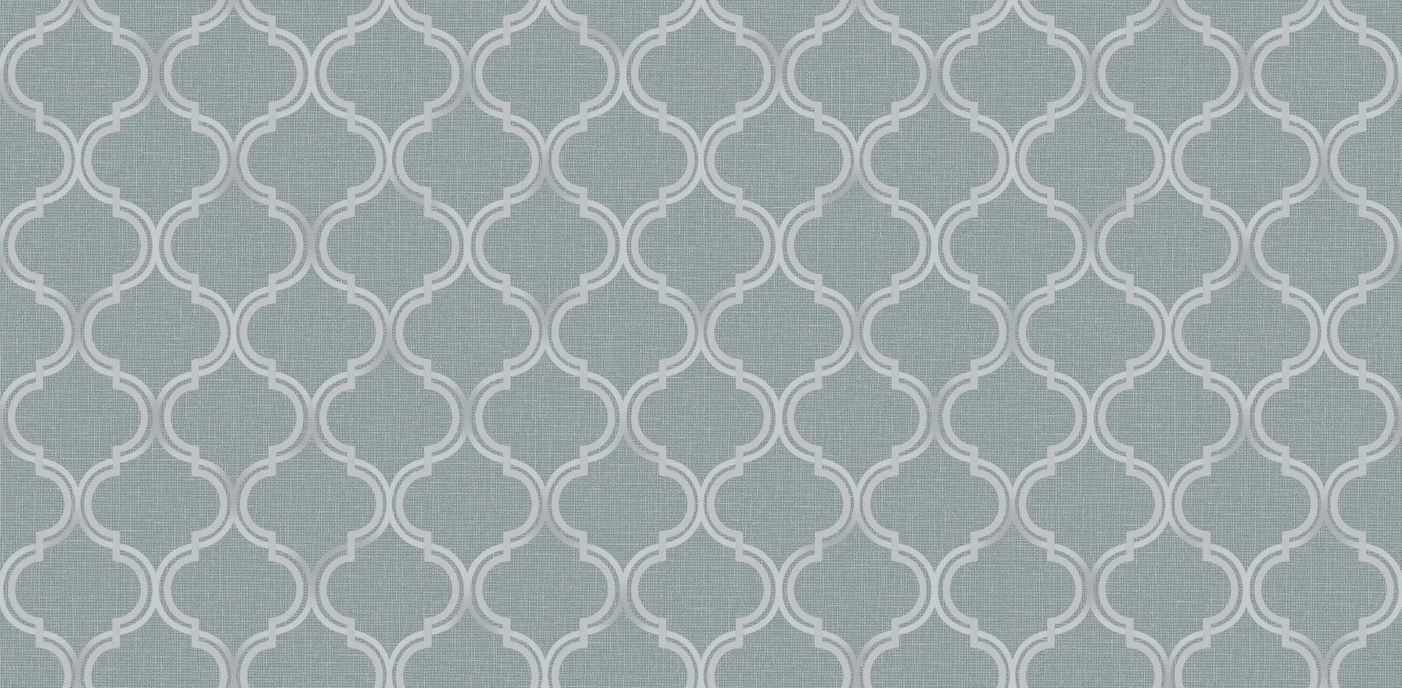 Textured Wallpaper Moroccan|Ogee|Traditional|Fabric in Sage|Green