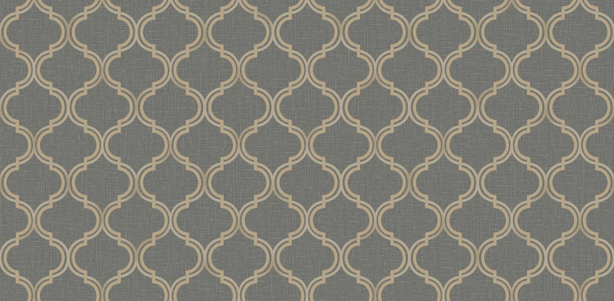 Textured Wallpaper Moroccan|Ogee|Traditional|Fabric in Black