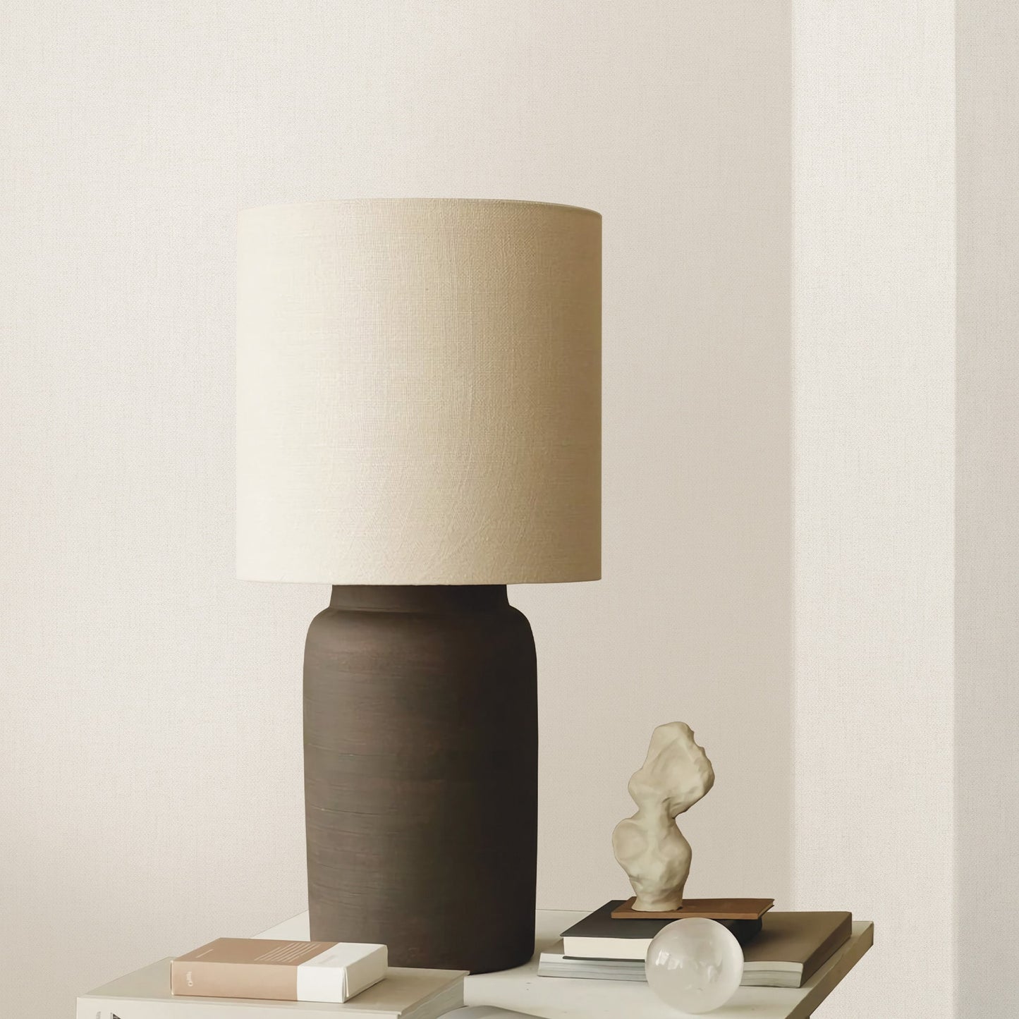 Textured Wallpaper Fabric in Pale Beige